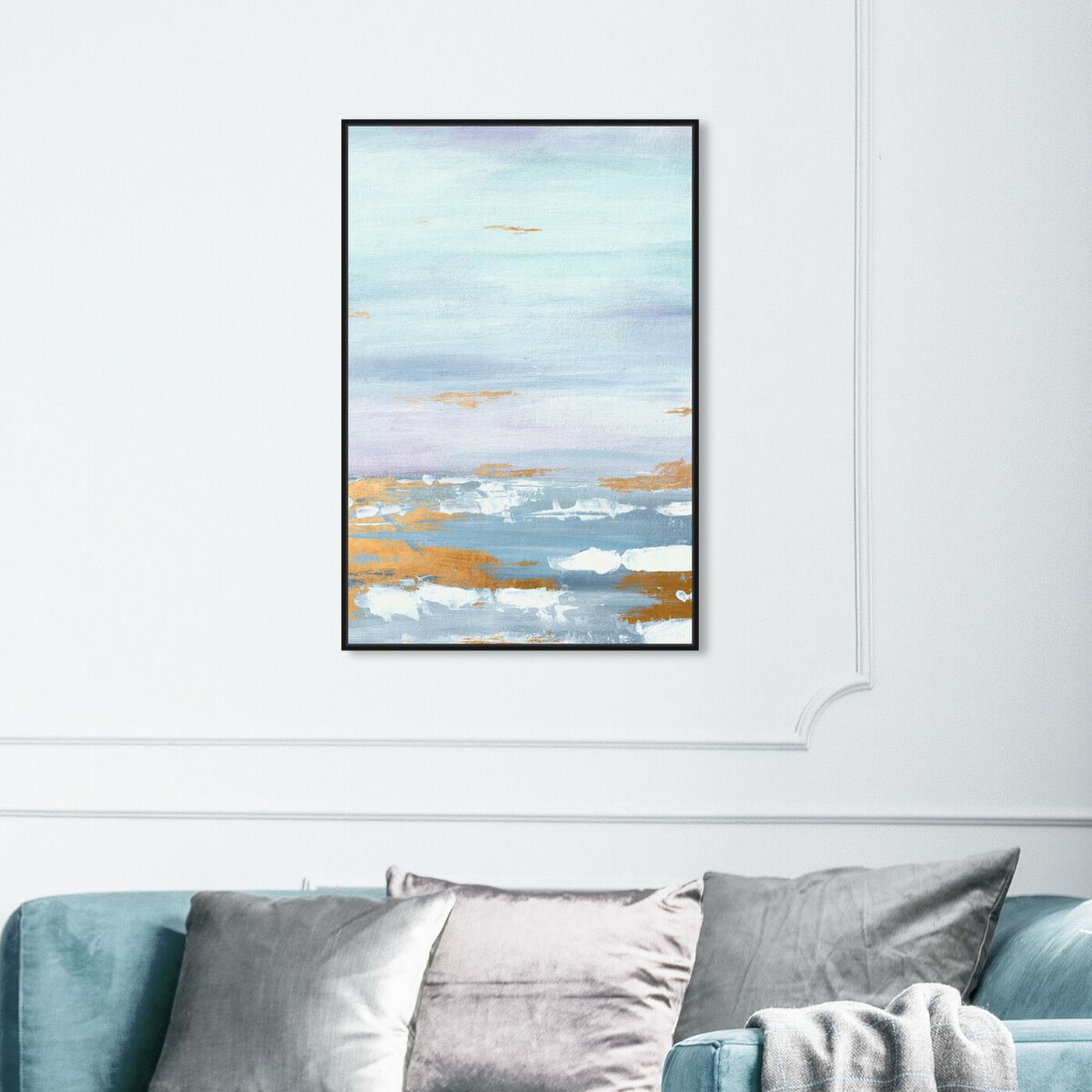 Hanging view of Morning Skyline featuring abstract and paint art.