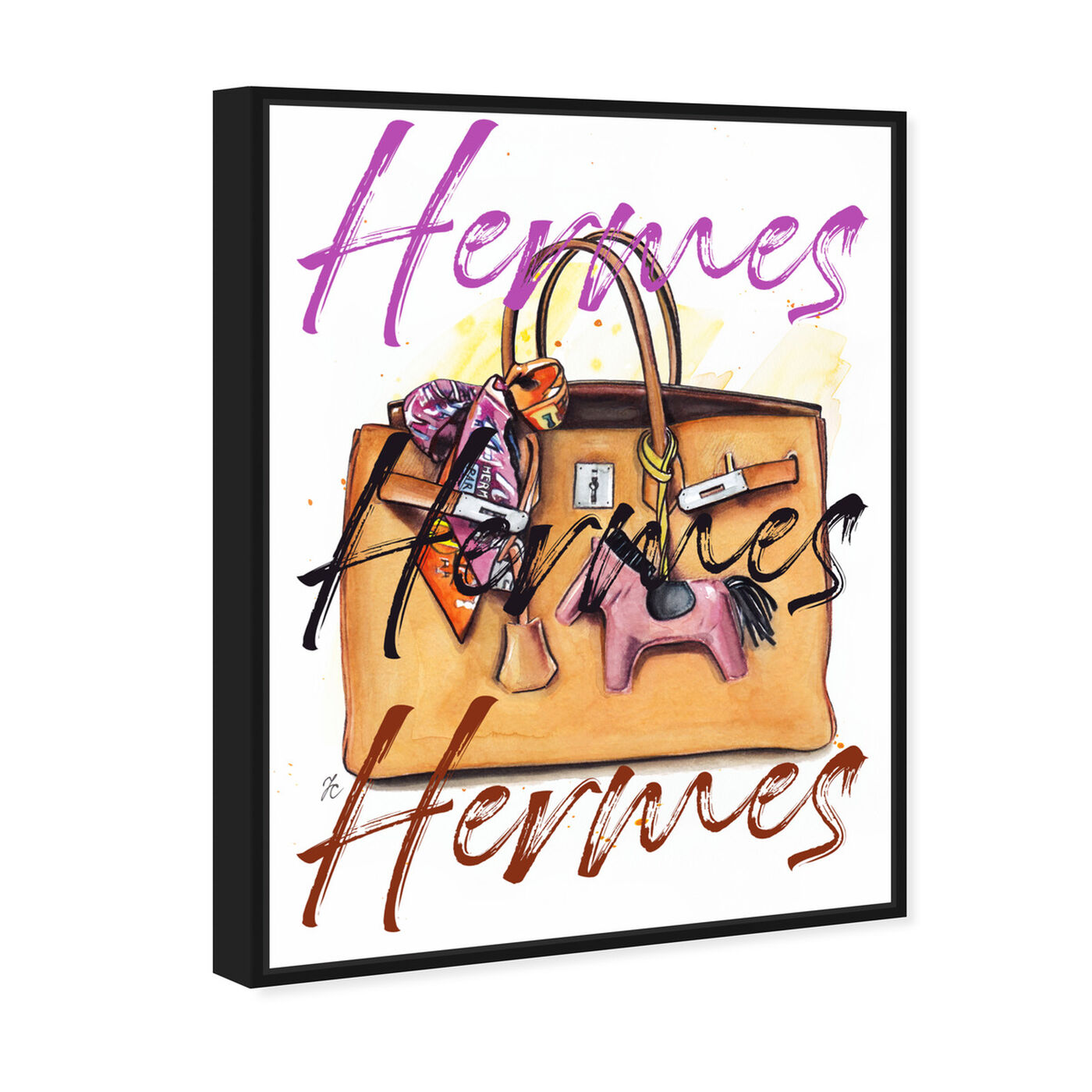 Angled view of Doll Memories - Orange Bag II featuring fashion and glam and handbags art.