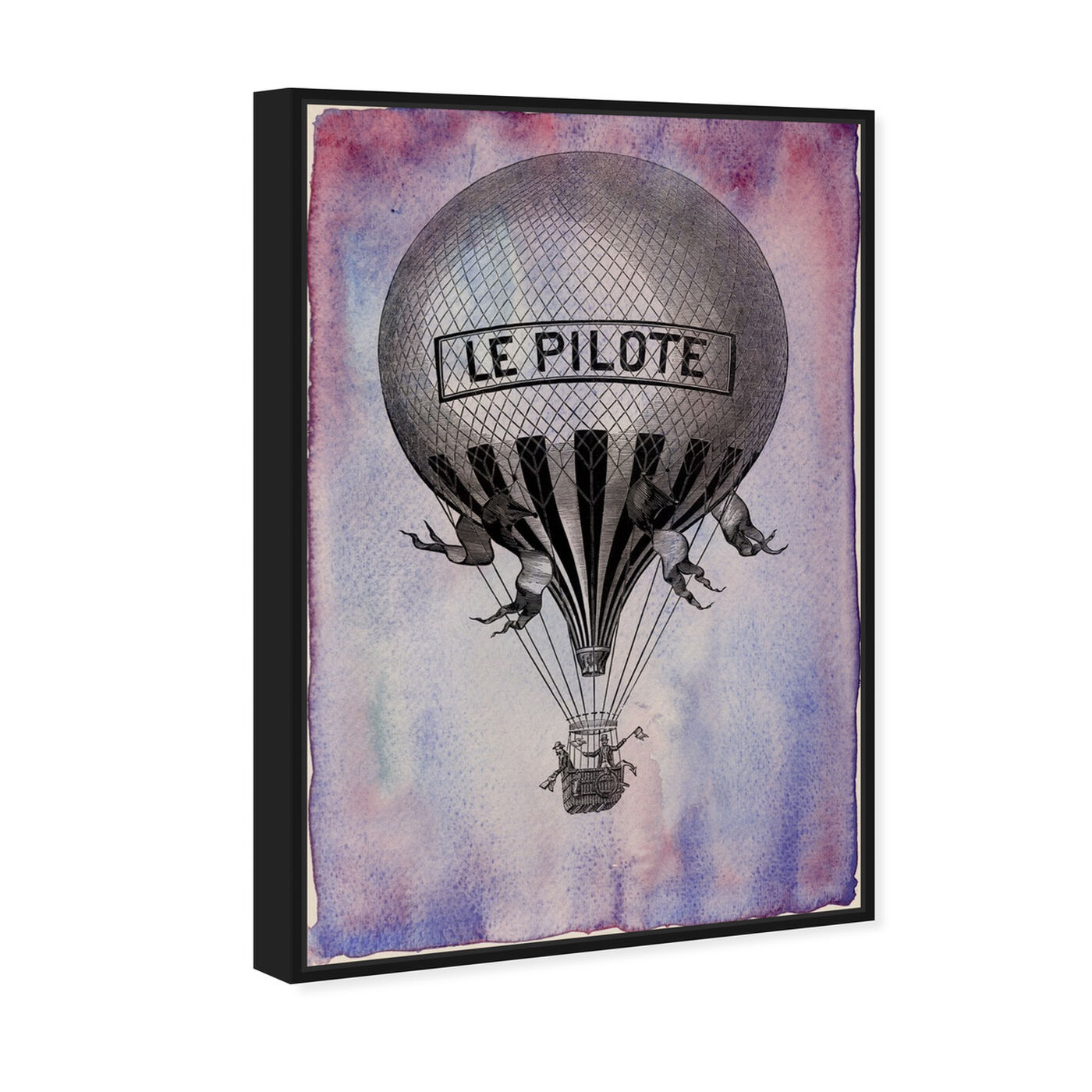 Angled view of Le Pilote Balloon featuring transportation and air transportation art.