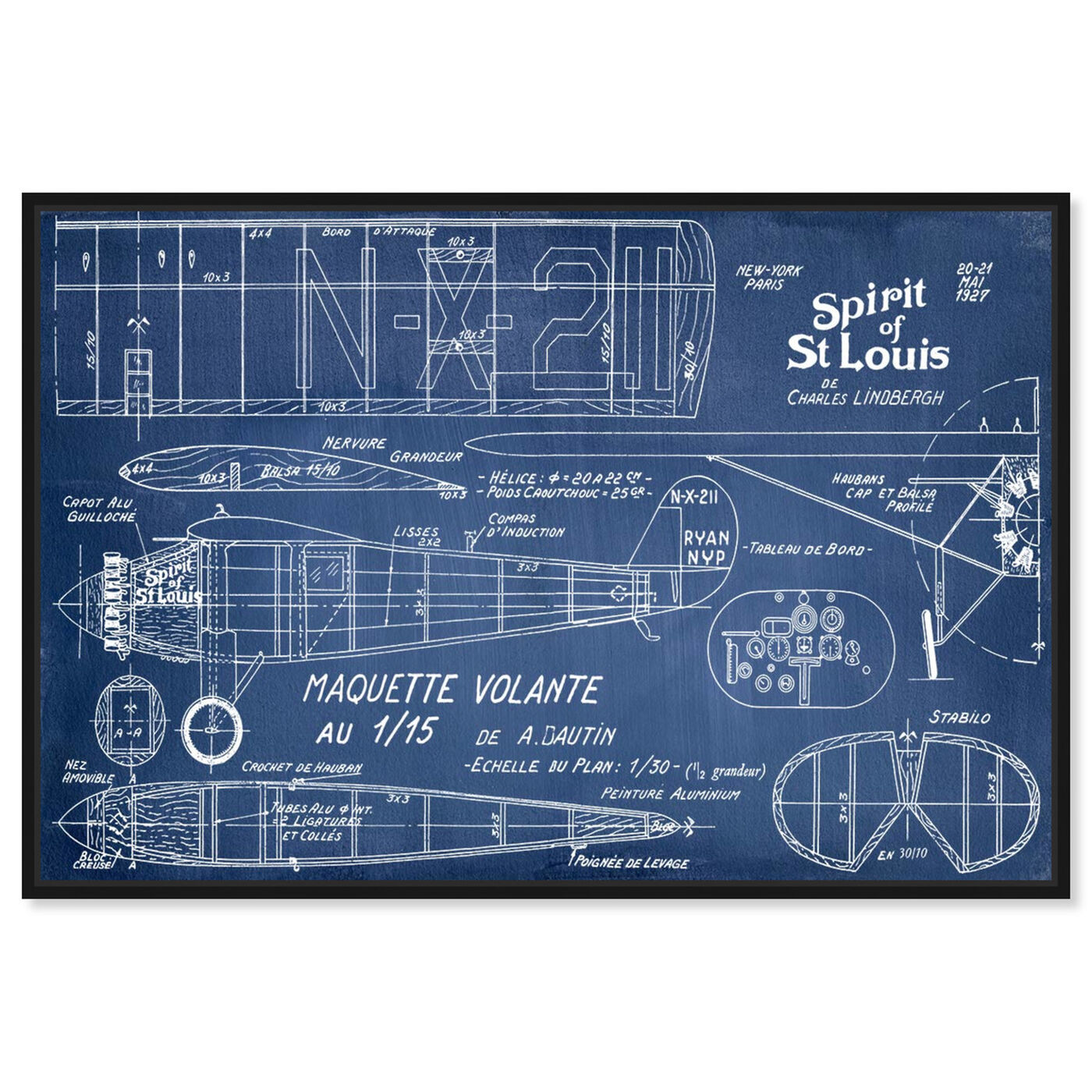 Front view of Marquette Volante featuring transportation and airplanes art.