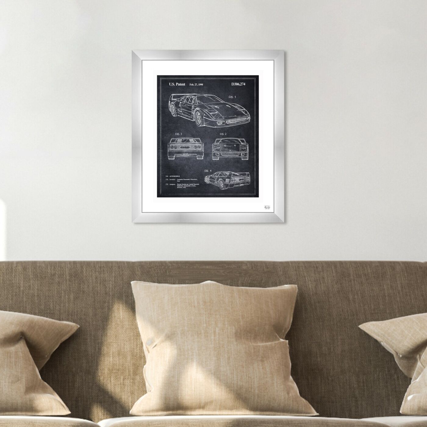Hanging view of Ferrari F40 1990 I featuring transportation and automobiles art.