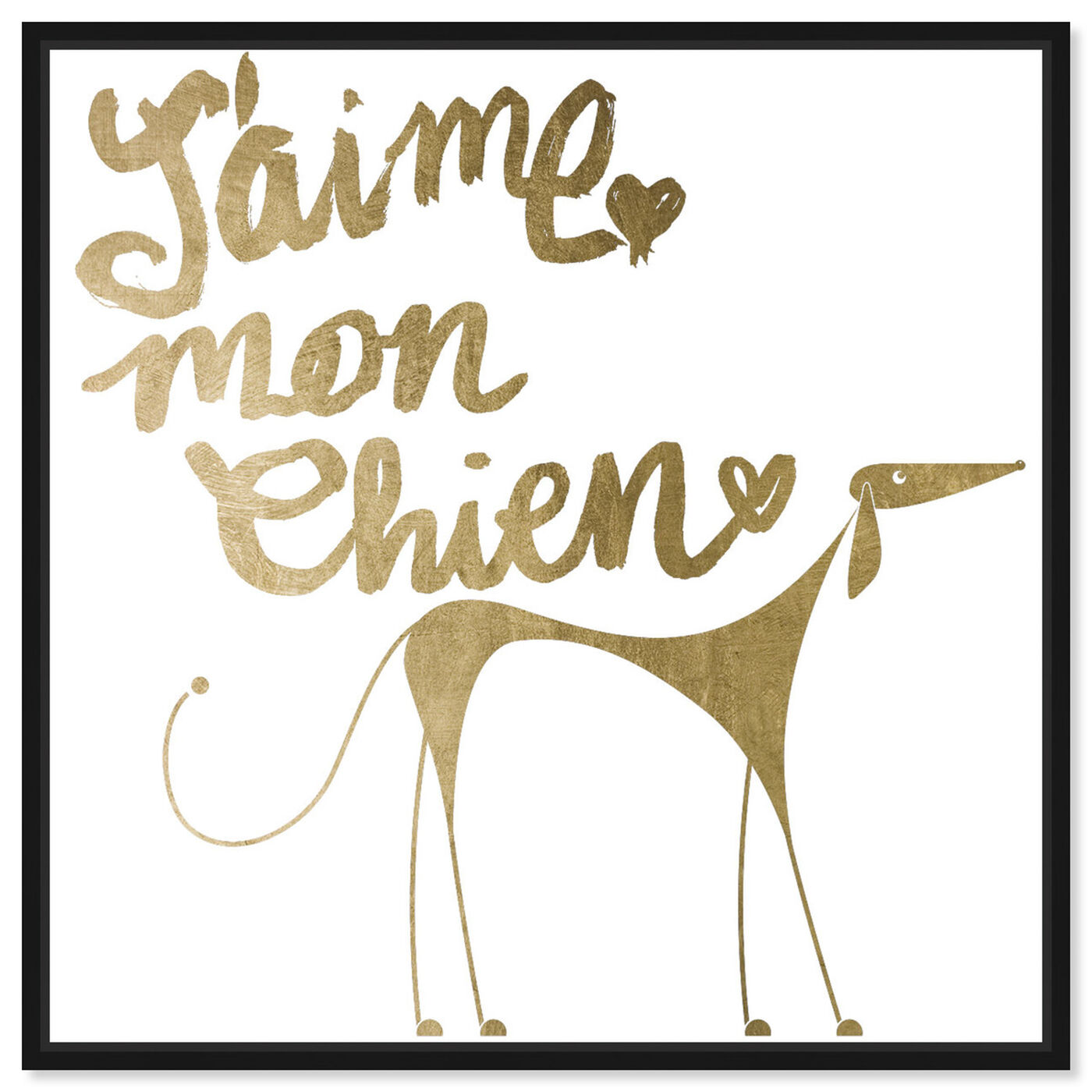Front view of Mon Chien featuring typography and quotes and love quotes and sayings art.