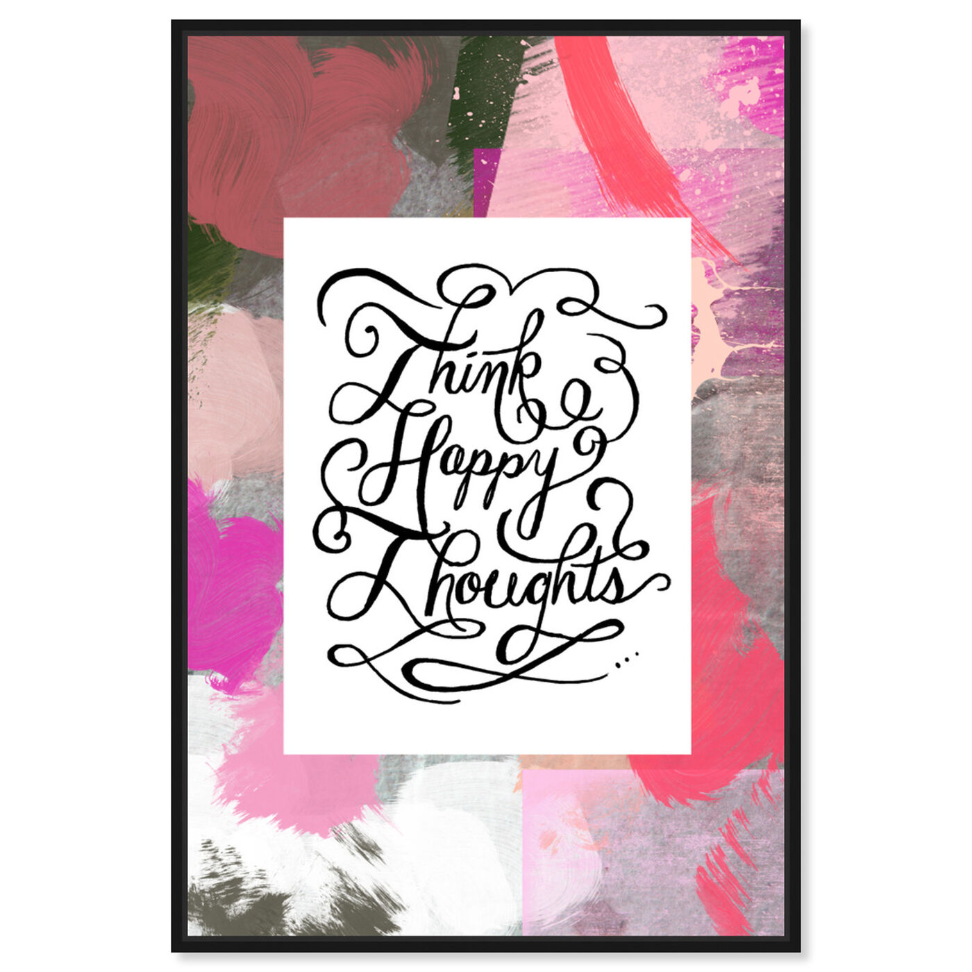 Front view of Happy Thoughts II featuring typography and quotes and inspirational quotes and sayings art.
