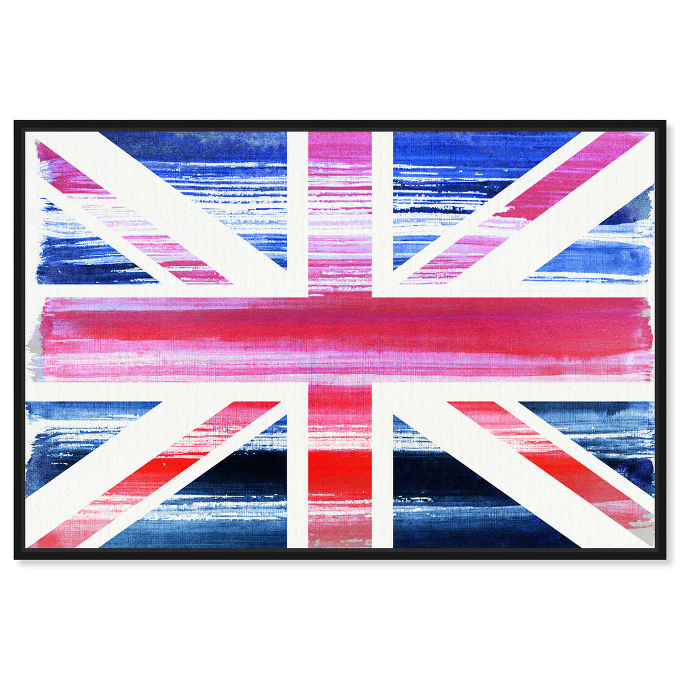 Front view of Union Jack featuring maps and flags and european countries maps art.