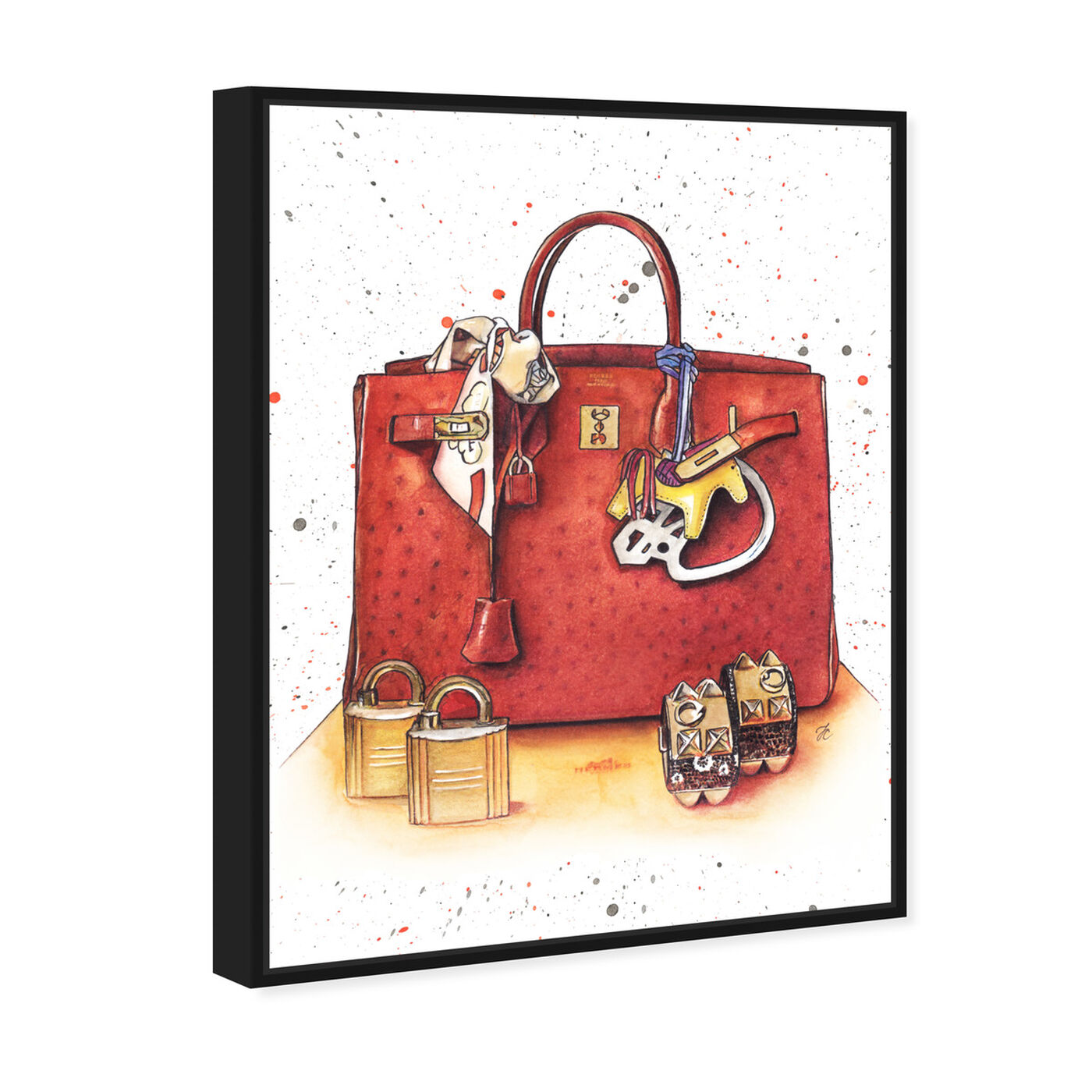 Angled view of Doll Memories - Caramel Splash Bag featuring fashion and glam and handbags art.