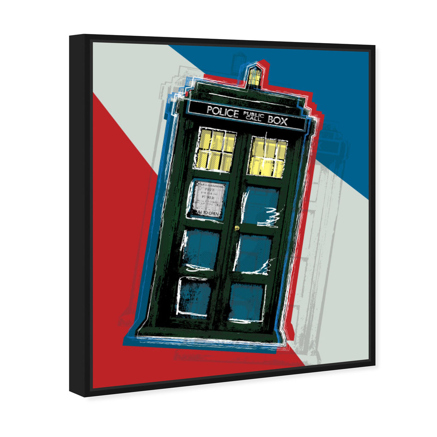 Angled view of Tardis featuring world and countries and european cultures art.