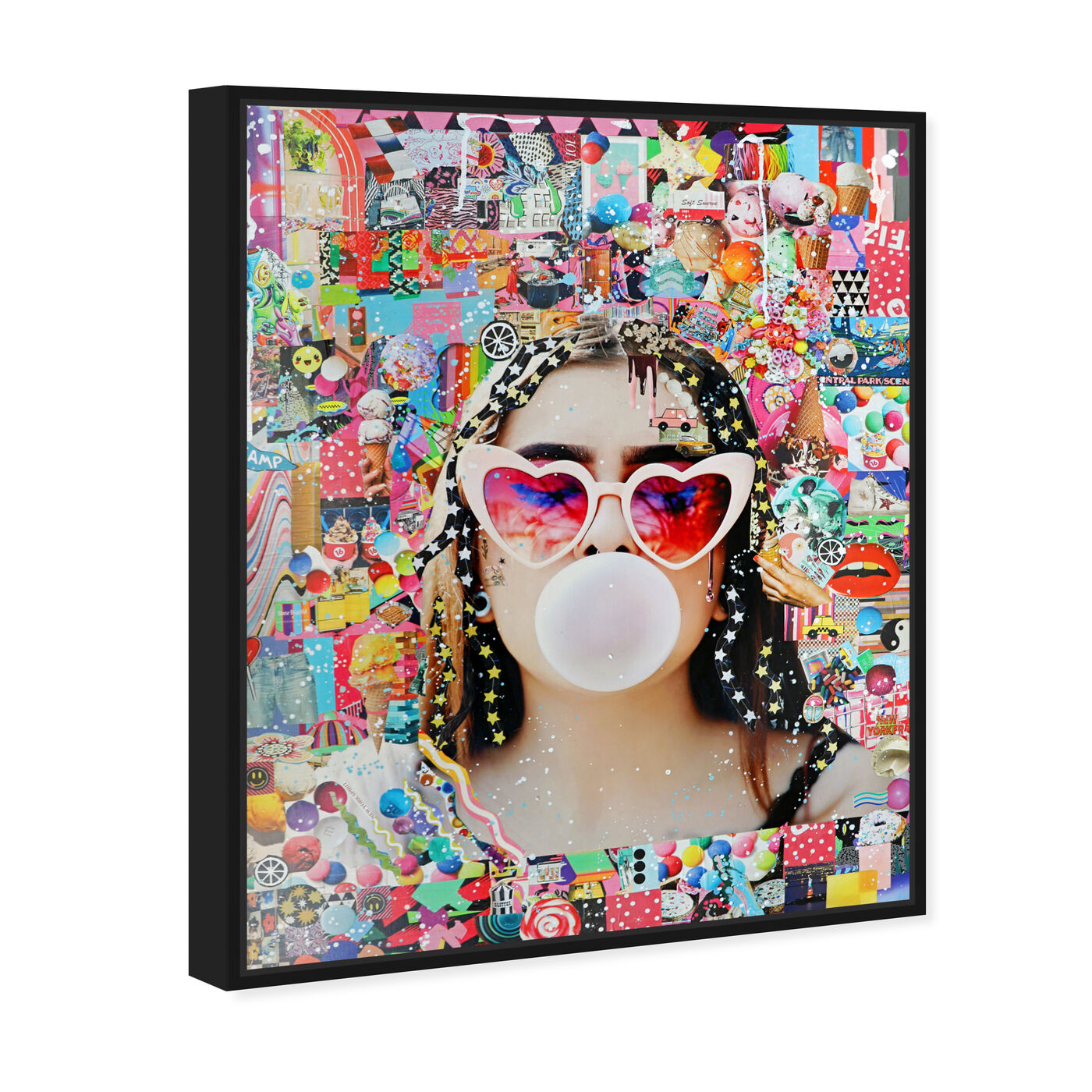 Angled view of katy Hirshfeld - bubble gum featuring fashion and glam and portraits art.