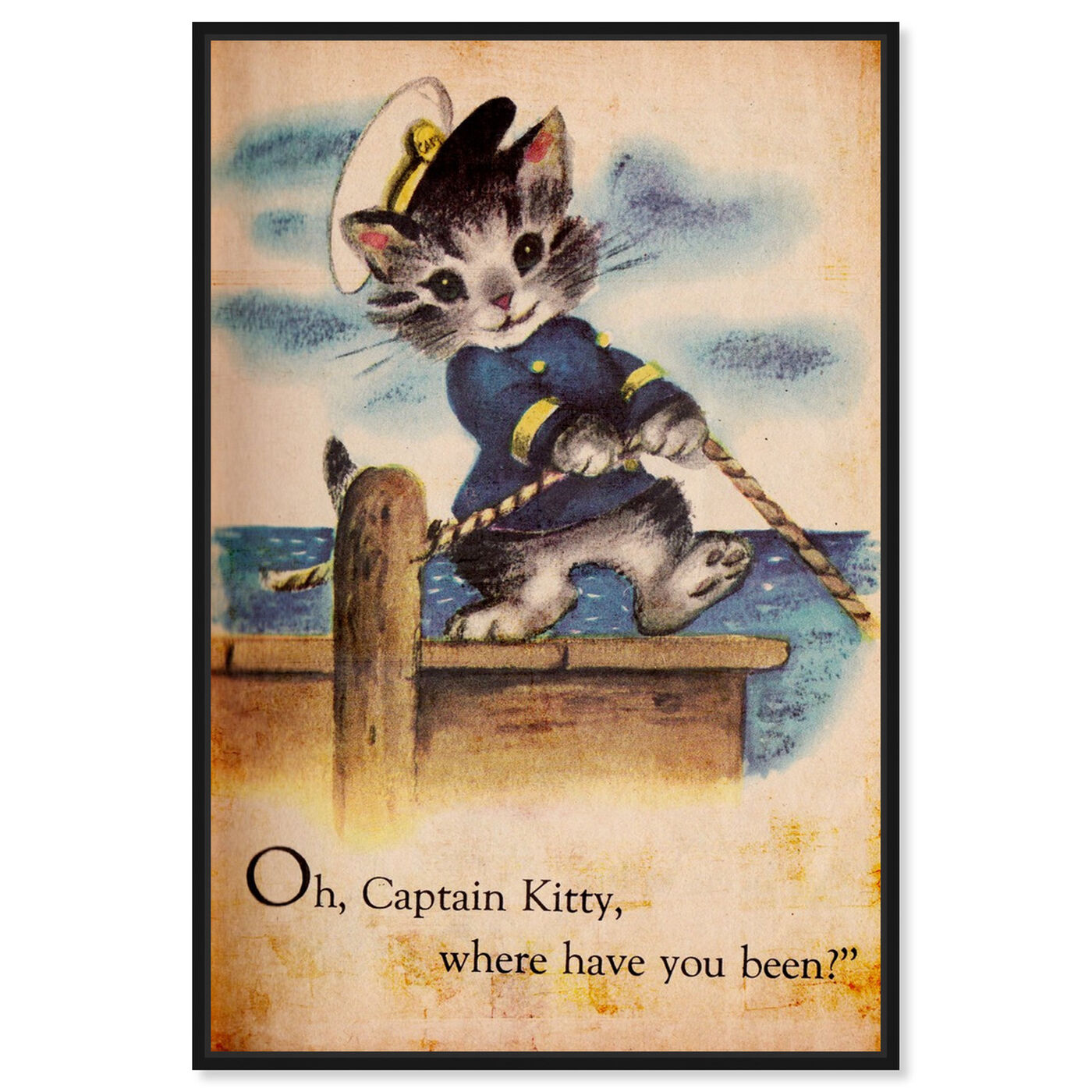 Front view of Captain Kitty featuring animals and cats and kitties art.
