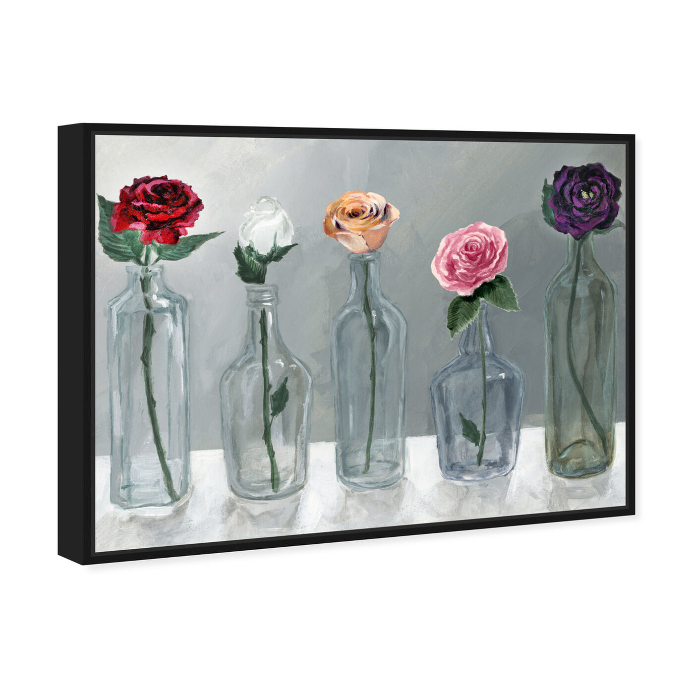 Angled view of Bottled Flowers featuring floral and botanical and florals art.