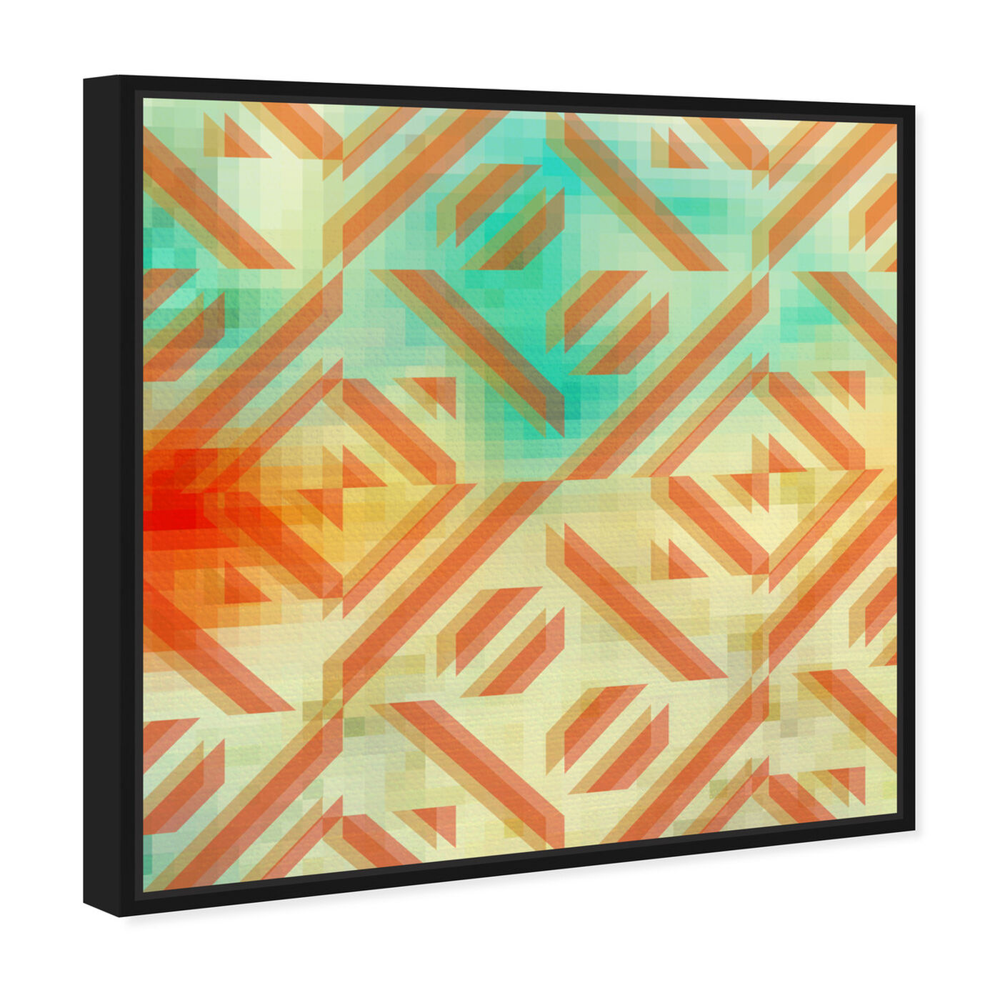 Angled view of Gaze featuring abstract and geometric art.