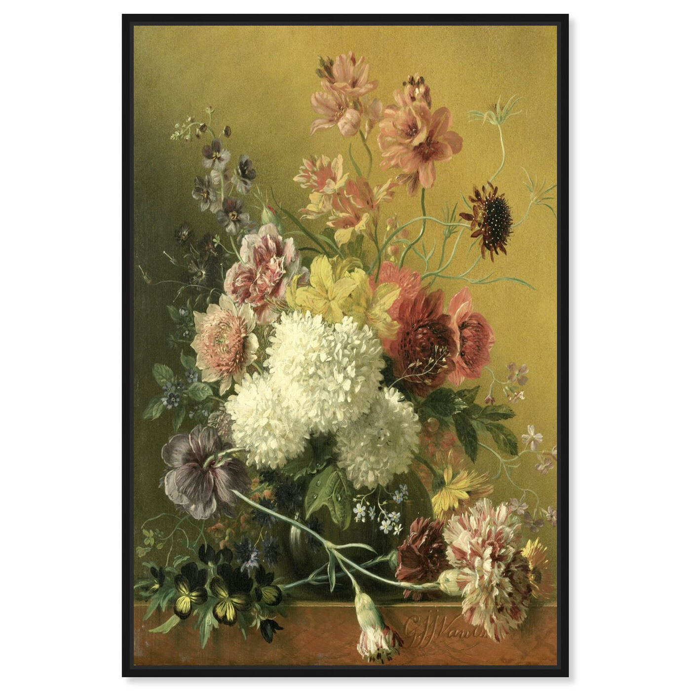 Front view of Flower Arrangement - The Art Cabinet featuring classic and figurative and french décor art.
