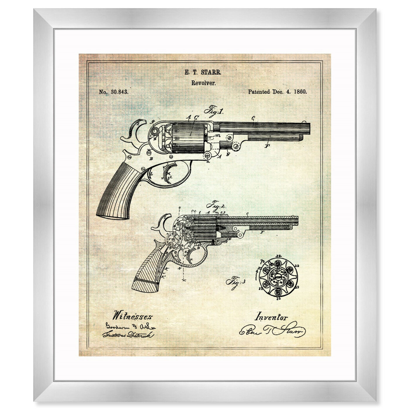 Front view of Revolver 1860 featuring entertainment and hobbies and machine guns art.