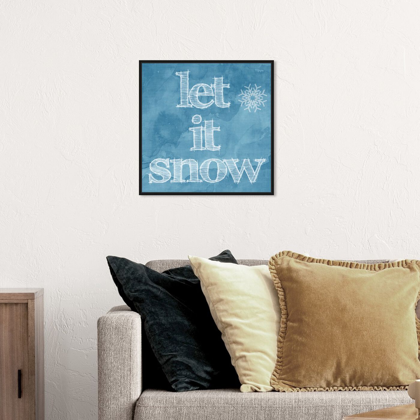 Hanging view of Let it Snow featuring holiday and seasonal and holidays art.