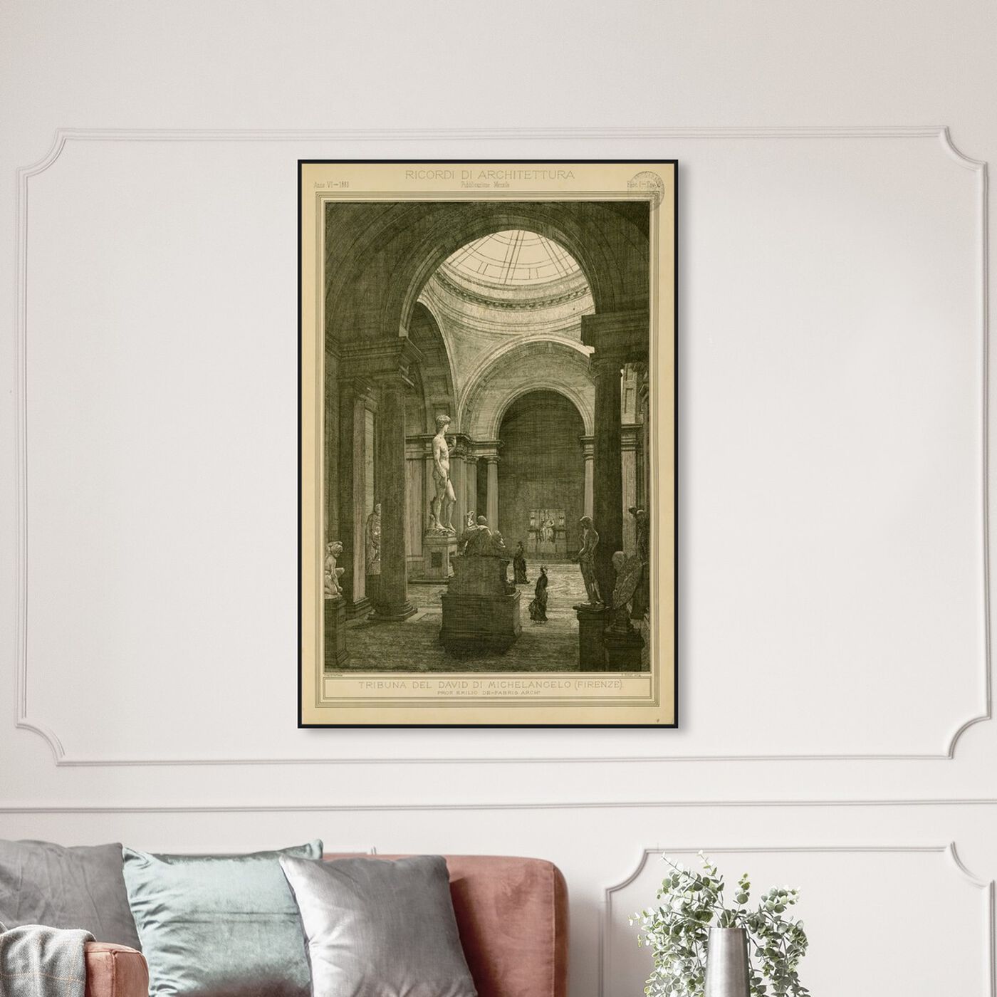 Hanging view of Tribuna del David di Michelancelo - The Art Cabinet featuring architecture and buildings and structures art.