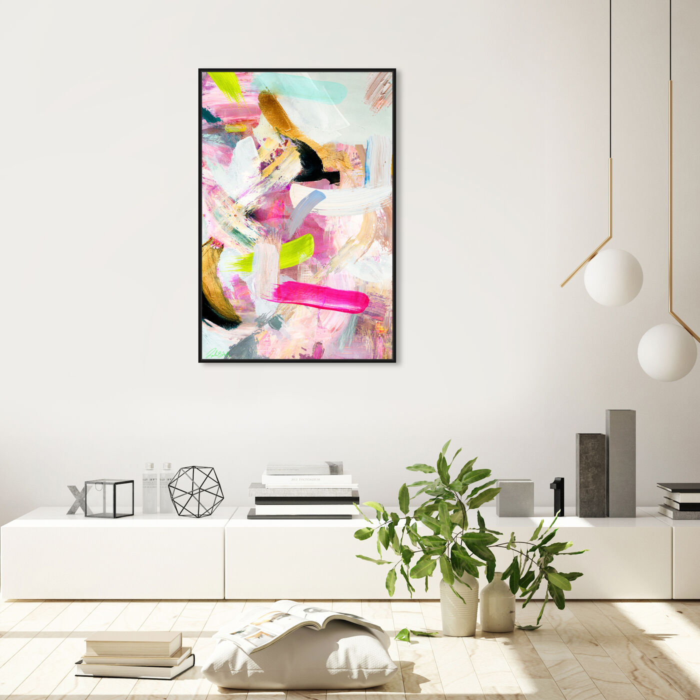 Hanging view of Breakthrough featuring abstract and paint art.