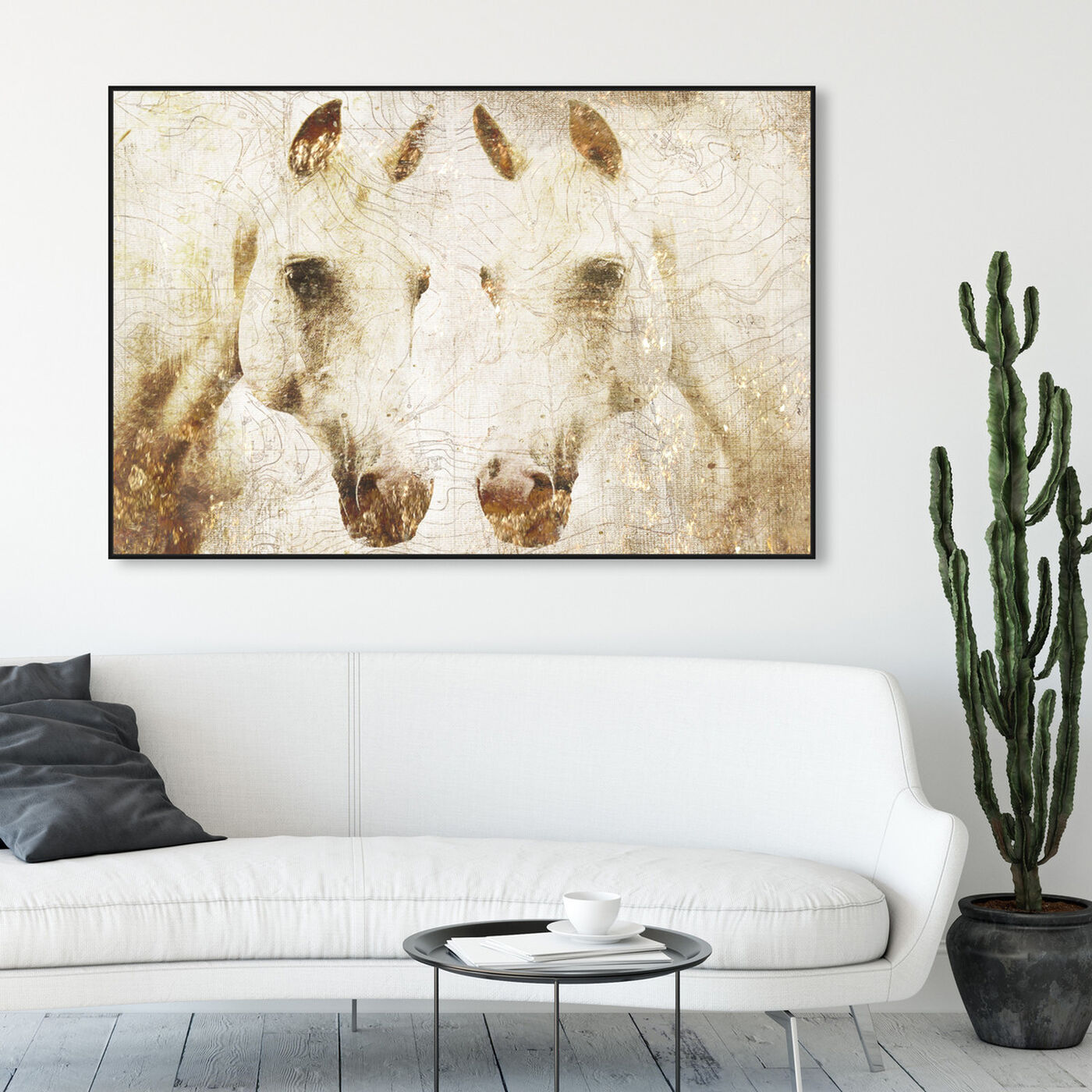 Hanging view of Double Stallion featuring animals and farm animals art.