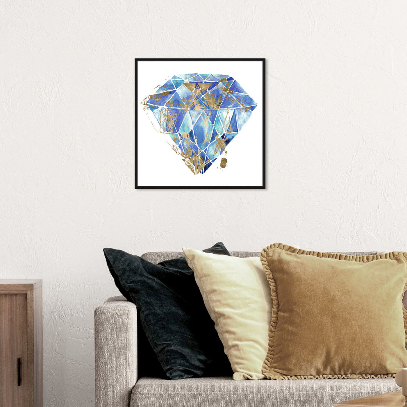 Hanging view of Treasure I featuring abstract and crystals art.