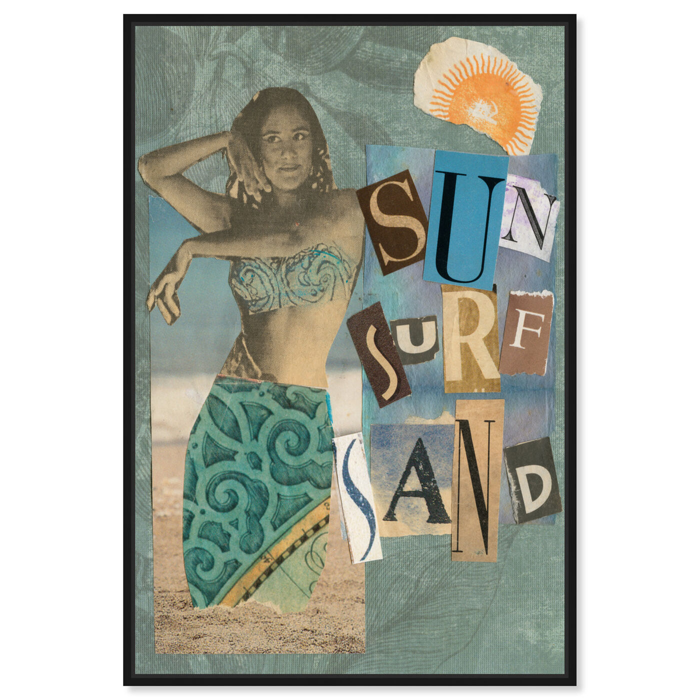 Front view of Sun Surf Sand by Anne Wadsworth featuring nautical and coastal and nautical sports art.