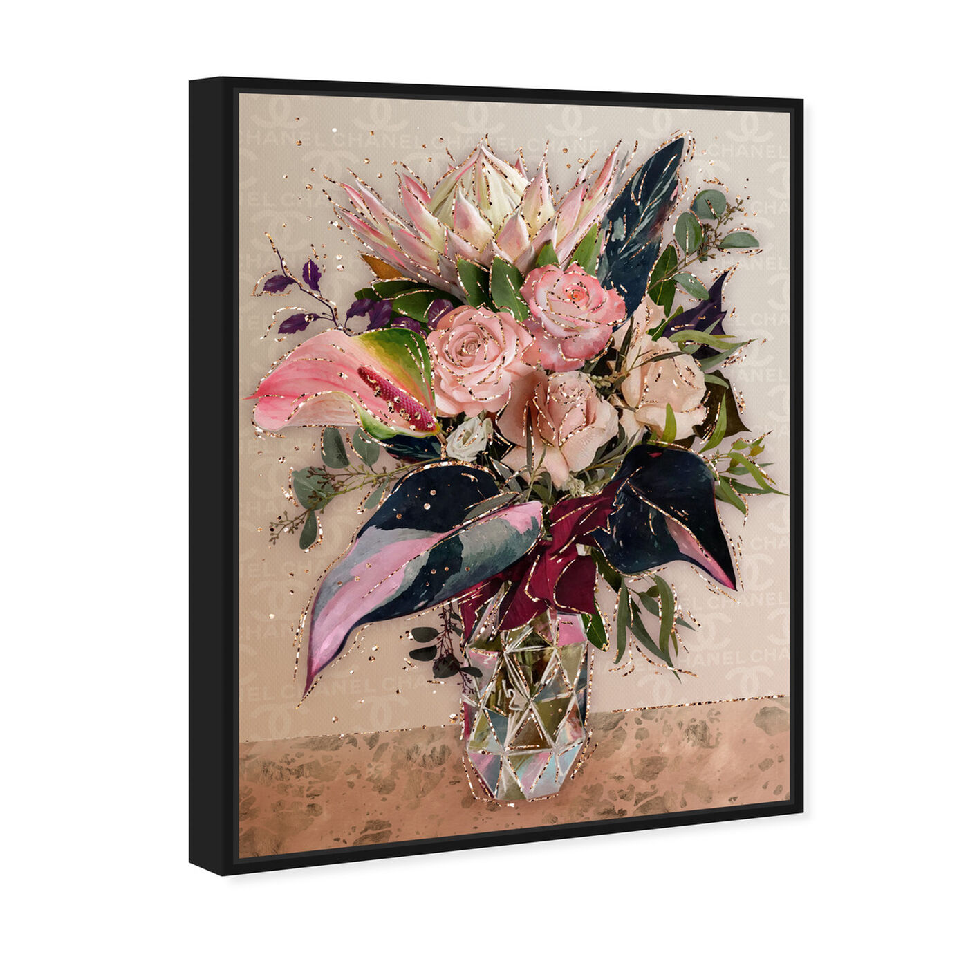 Angled view of Warm Coco Bouquet featuring floral and botanical and florals art.