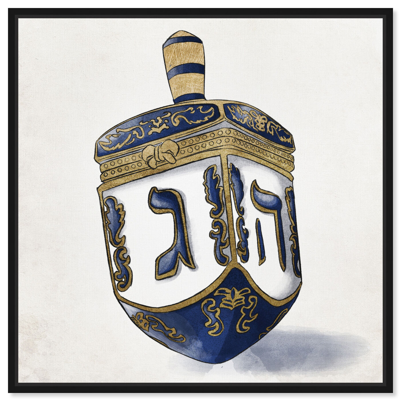Front view of Decorated Dreidel Artwork featuring entertainment and hobbies and board games art.