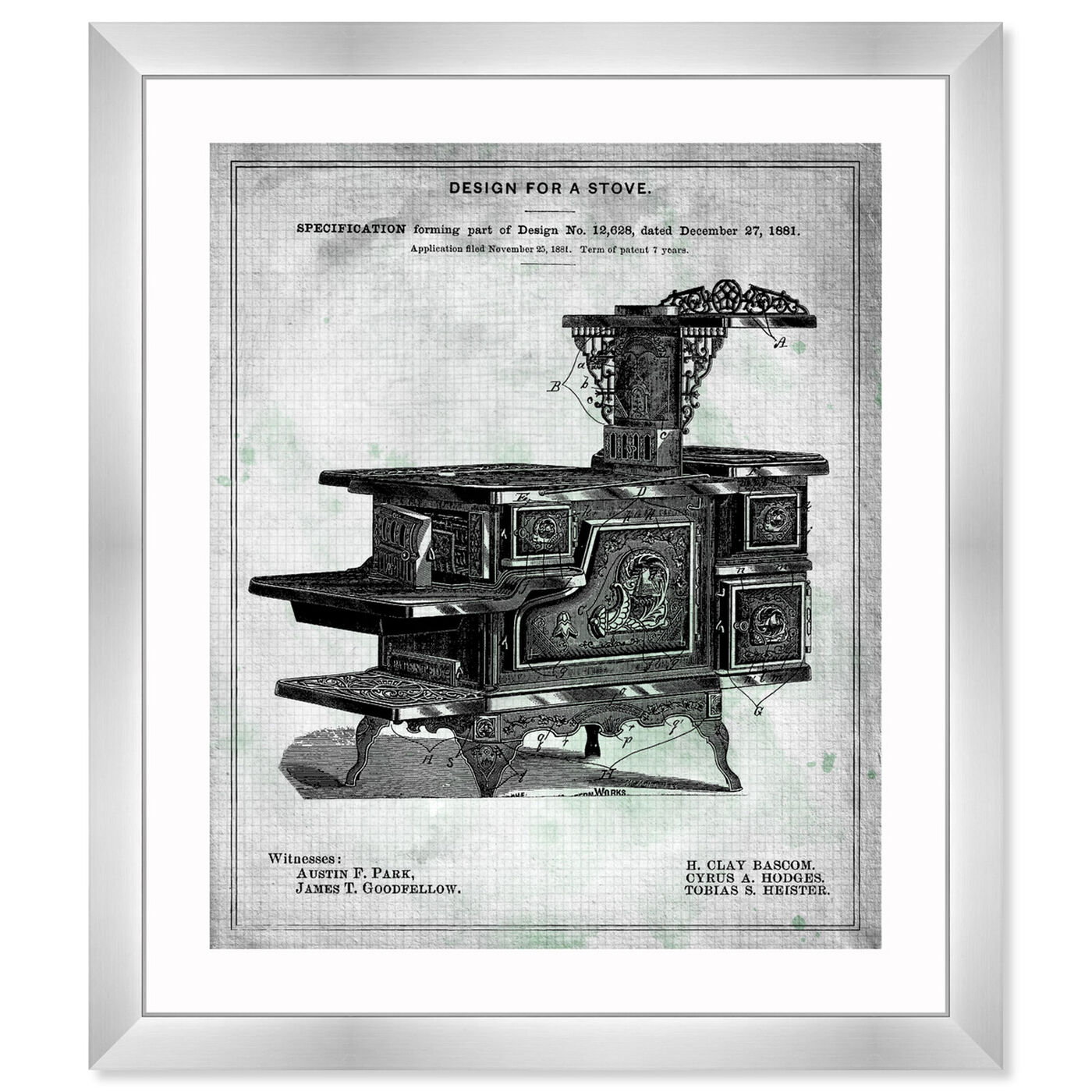 Front view of Design for a Stove IV 1881 featuring food and cuisine and kitchen art.