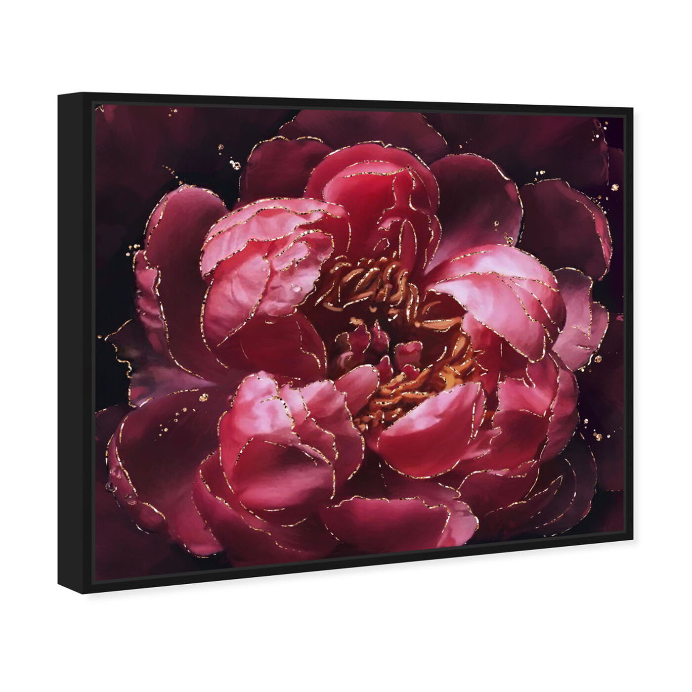 Angled view of Cherry Red Flower featuring floral and botanical and florals art.