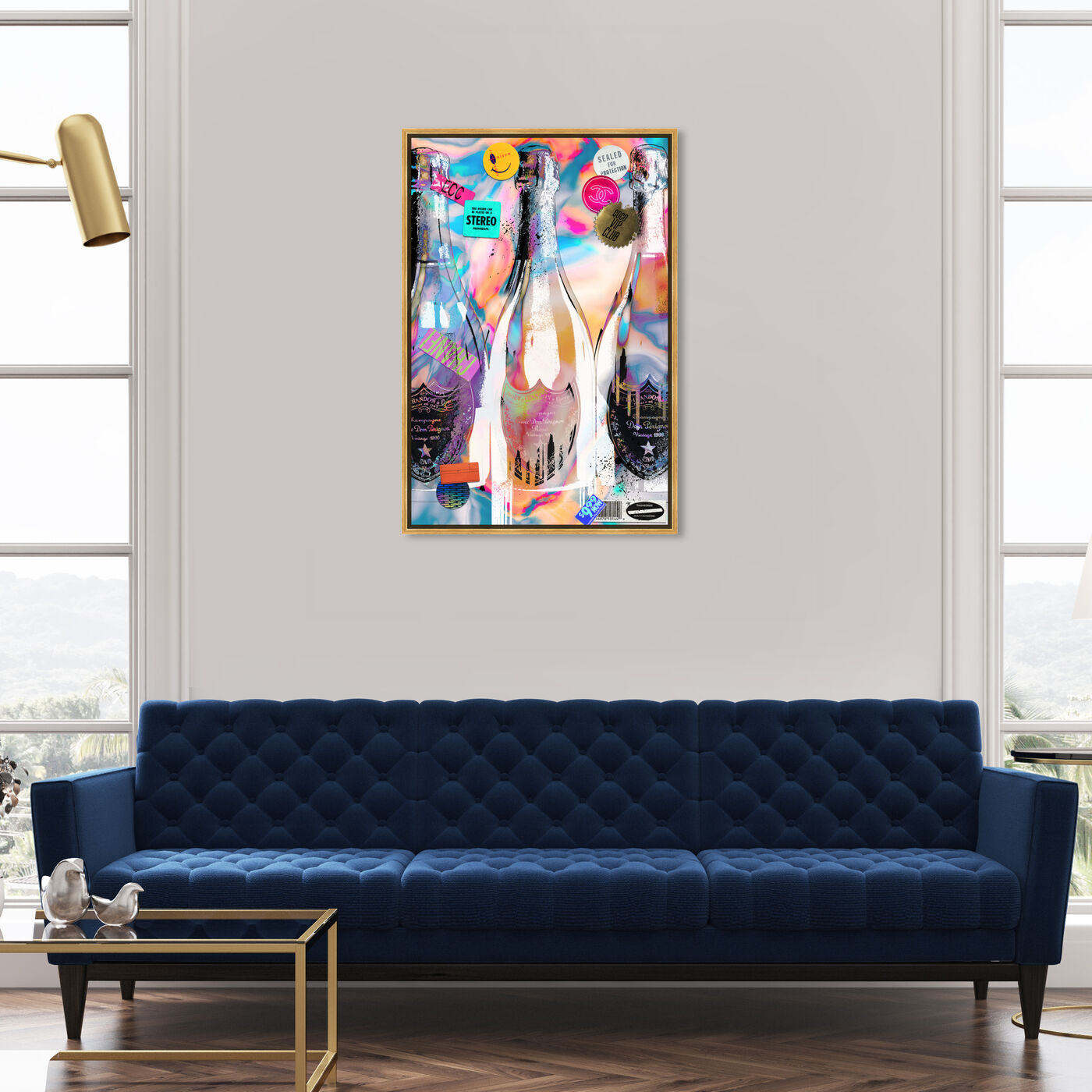 Hanging view of Drunk in Holo featuring drinks and spirits and champagne art.