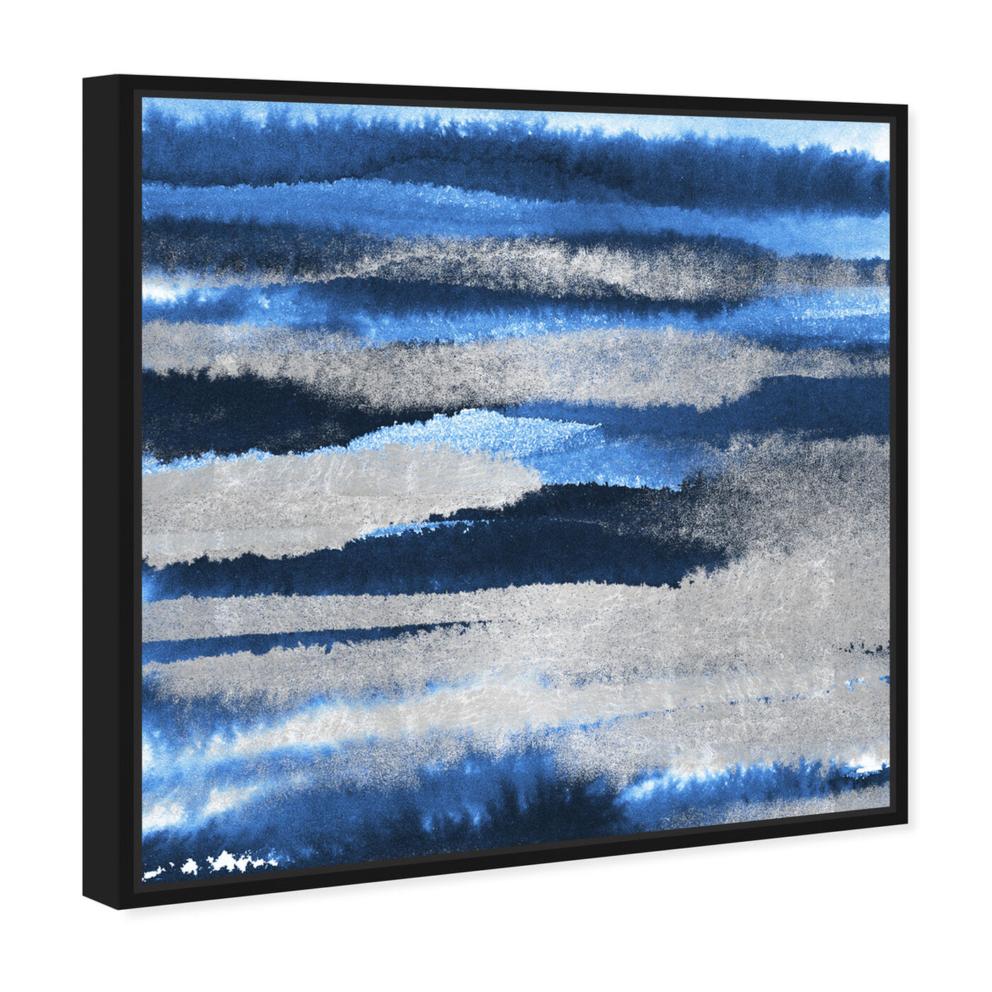 Angled view of Blue Summer featuring abstract and paint art.