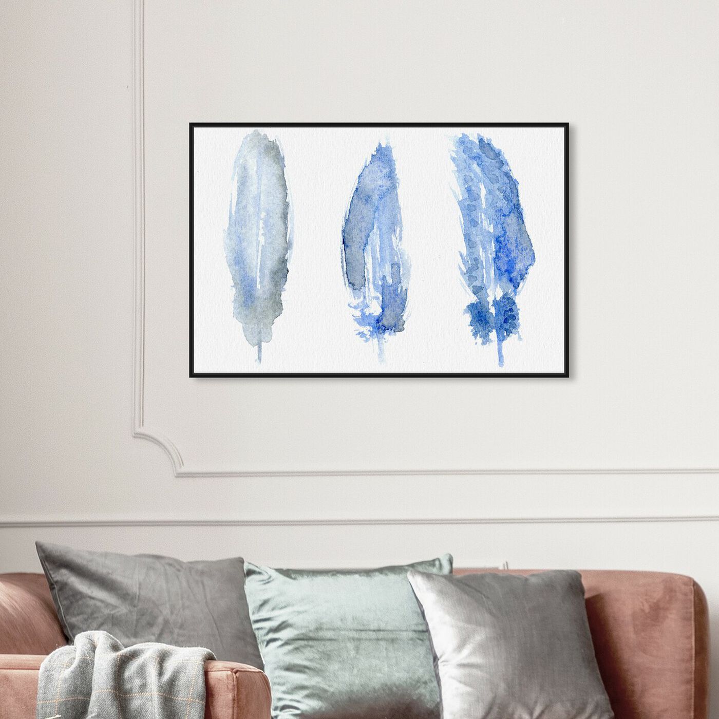 Hanging view of Feathered - Signature Collection featuring abstract and shapes art.