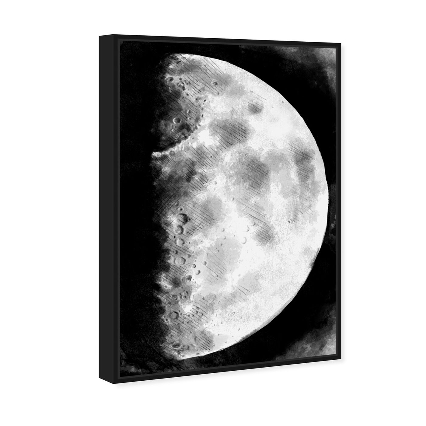 Angled view of Moon Sketch featuring astronomy and space and moons art.