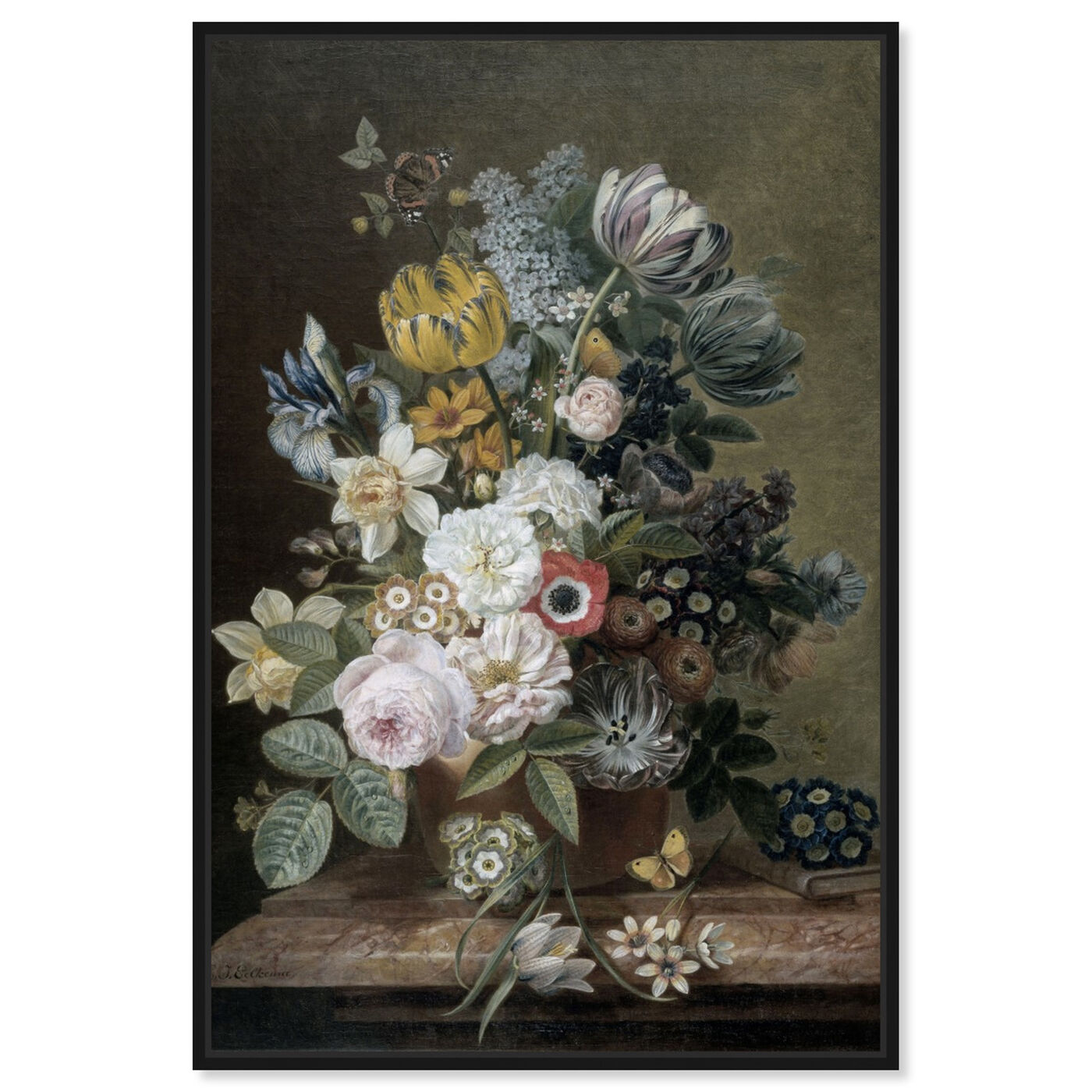 Front view of Flower Arrangement III - The Art Cabinet featuring floral and botanical and florals art.