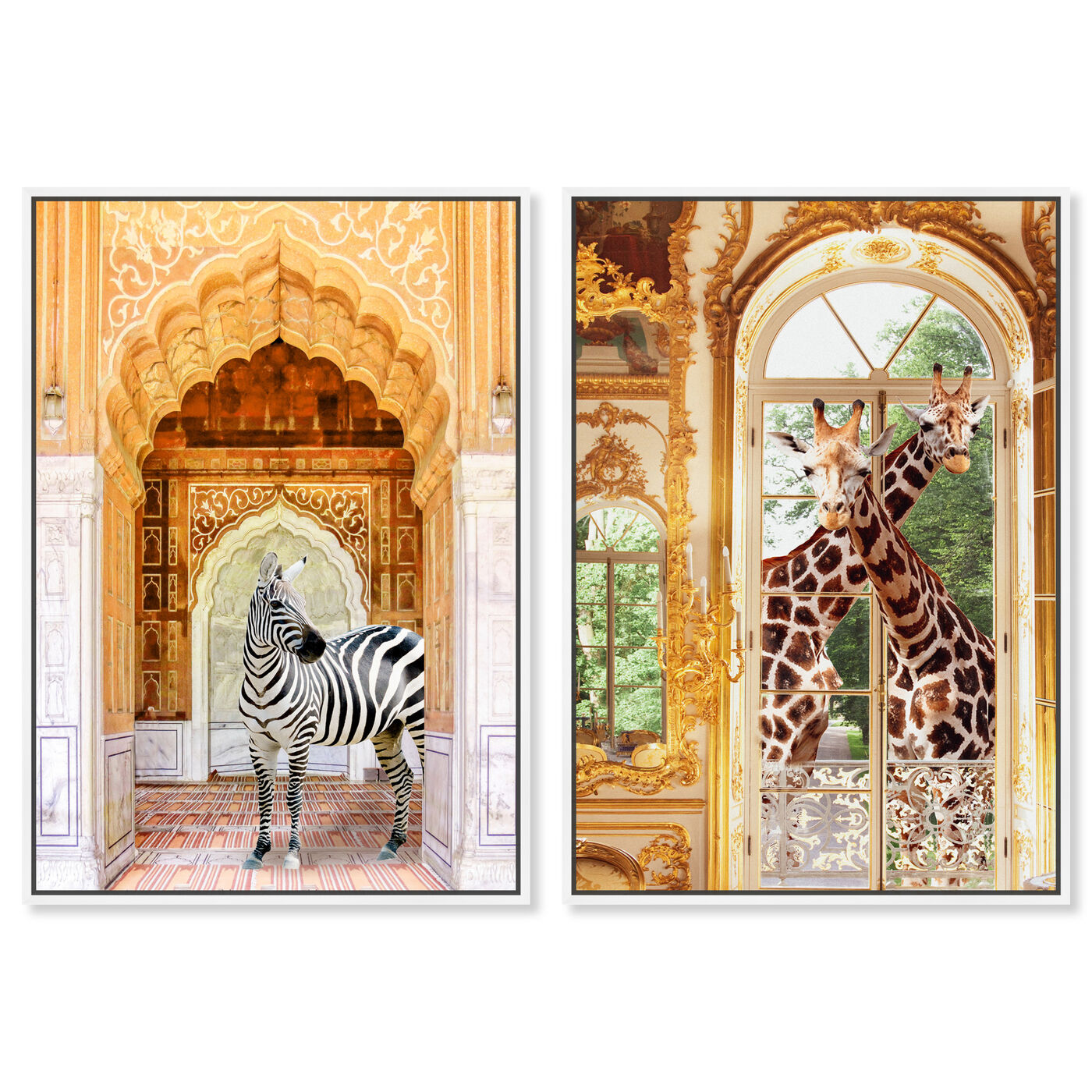 Front view of Animal Palace Entrance Set featuring animals and zoo and wild animals art.