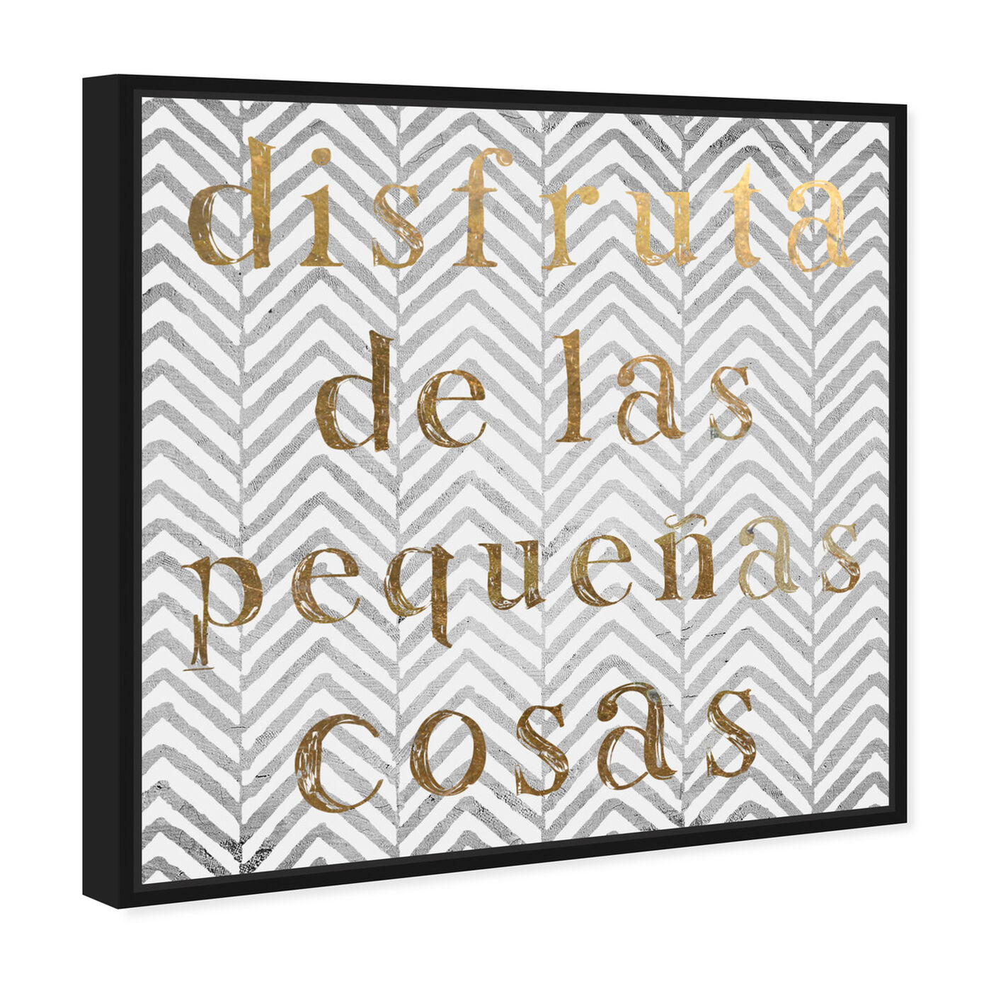 Angled view of Disfruta featuring typography and quotes and inspirational quotes and sayings art.