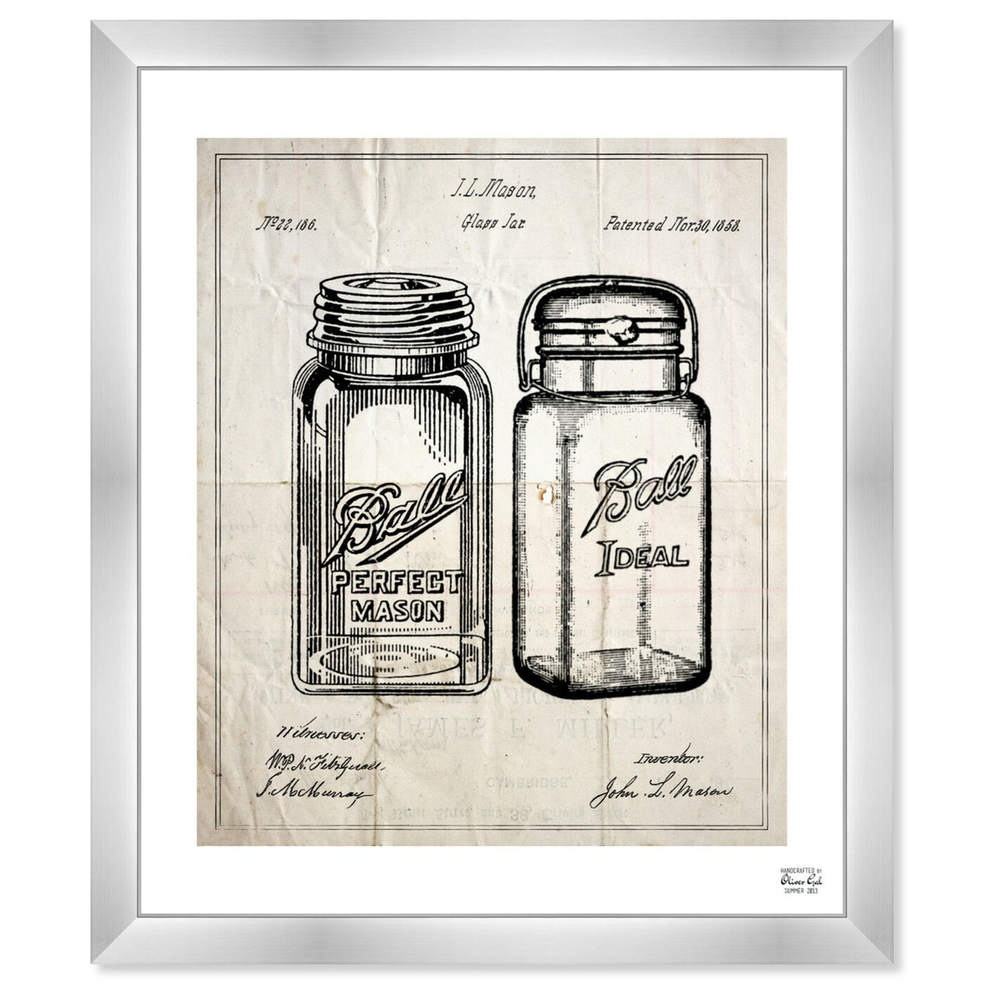 Front view of Mason Jar - Adapted 1853 featuring food and cuisine and kitchen art.