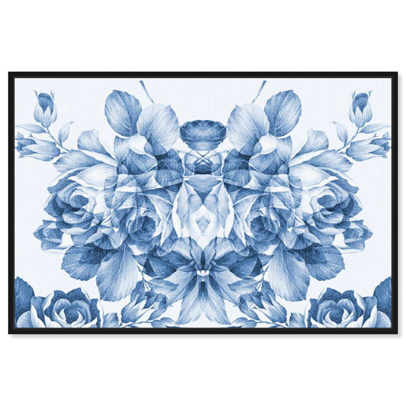 Front view of Floral Madness Blue featuring floral and botanical and florals art.