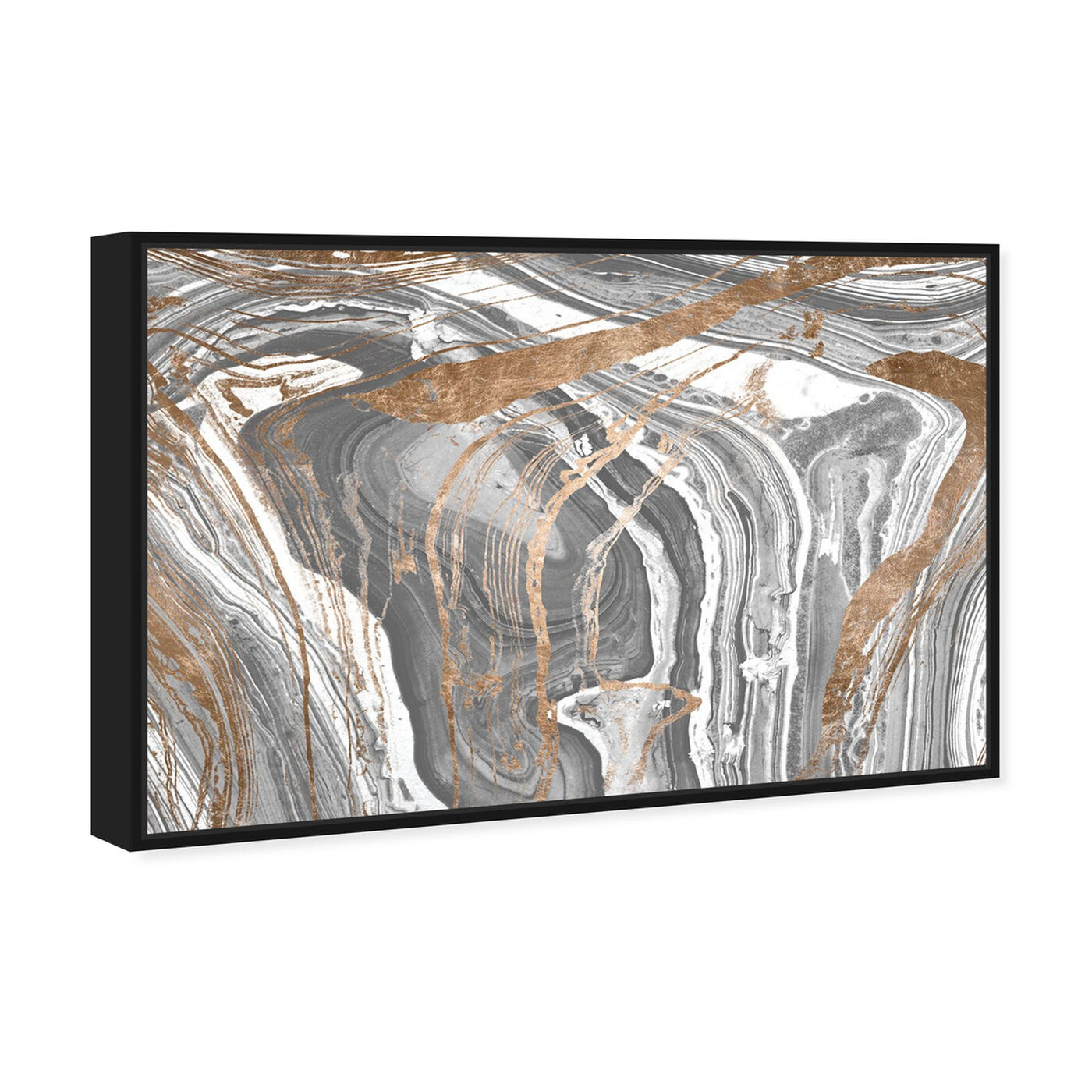 Angled view of Marble Copper featuring abstract and crystals art.