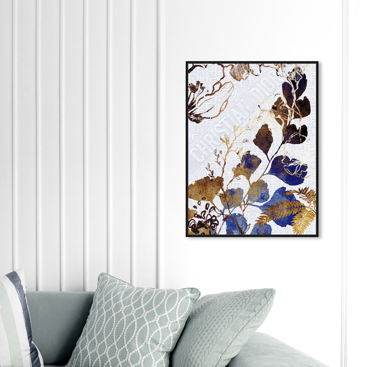 Hanging view of Indigo Blue Dreams featuring floral and botanical and botanicals art.