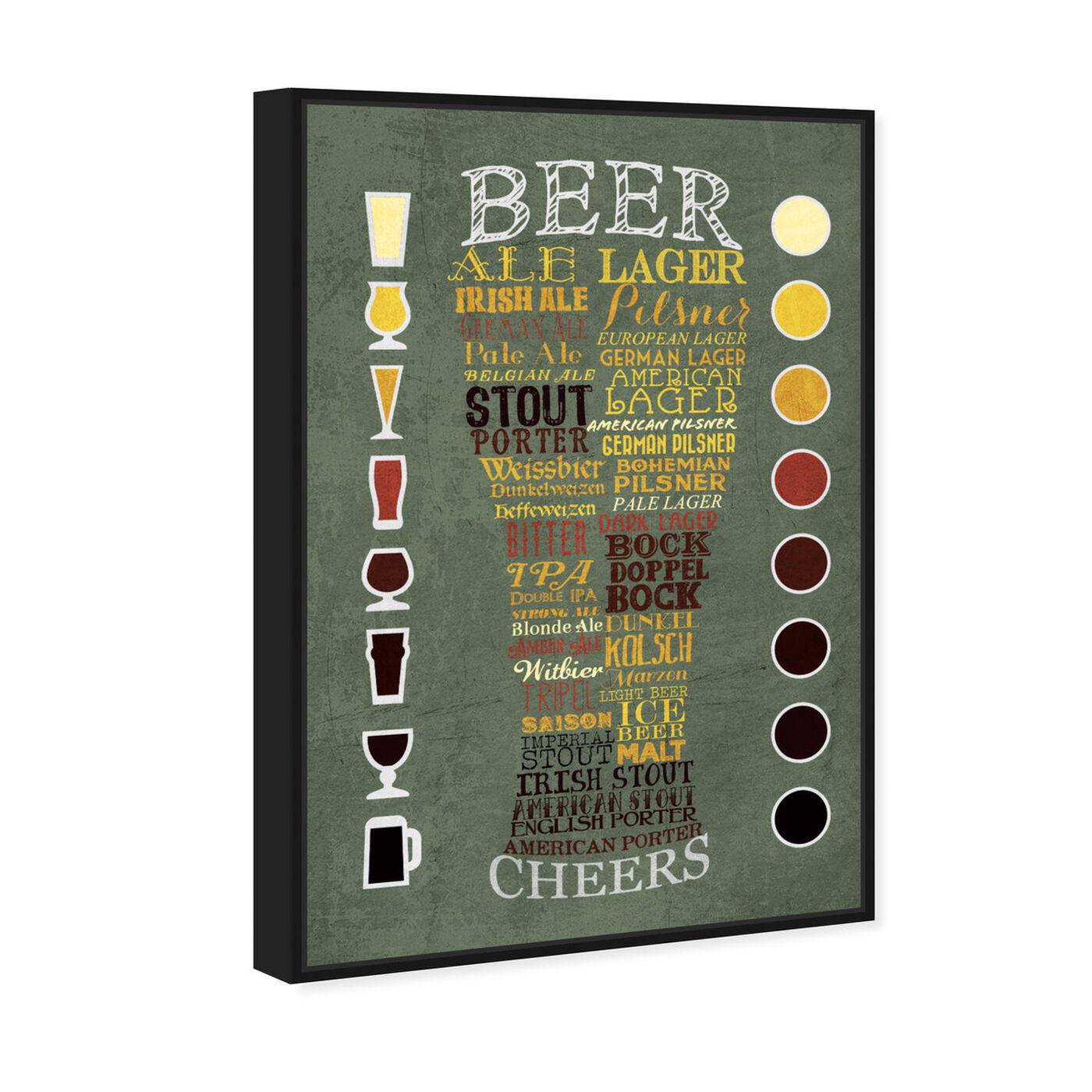 Angled view of Beer Chart II featuring drinks and spirits and beer art.
