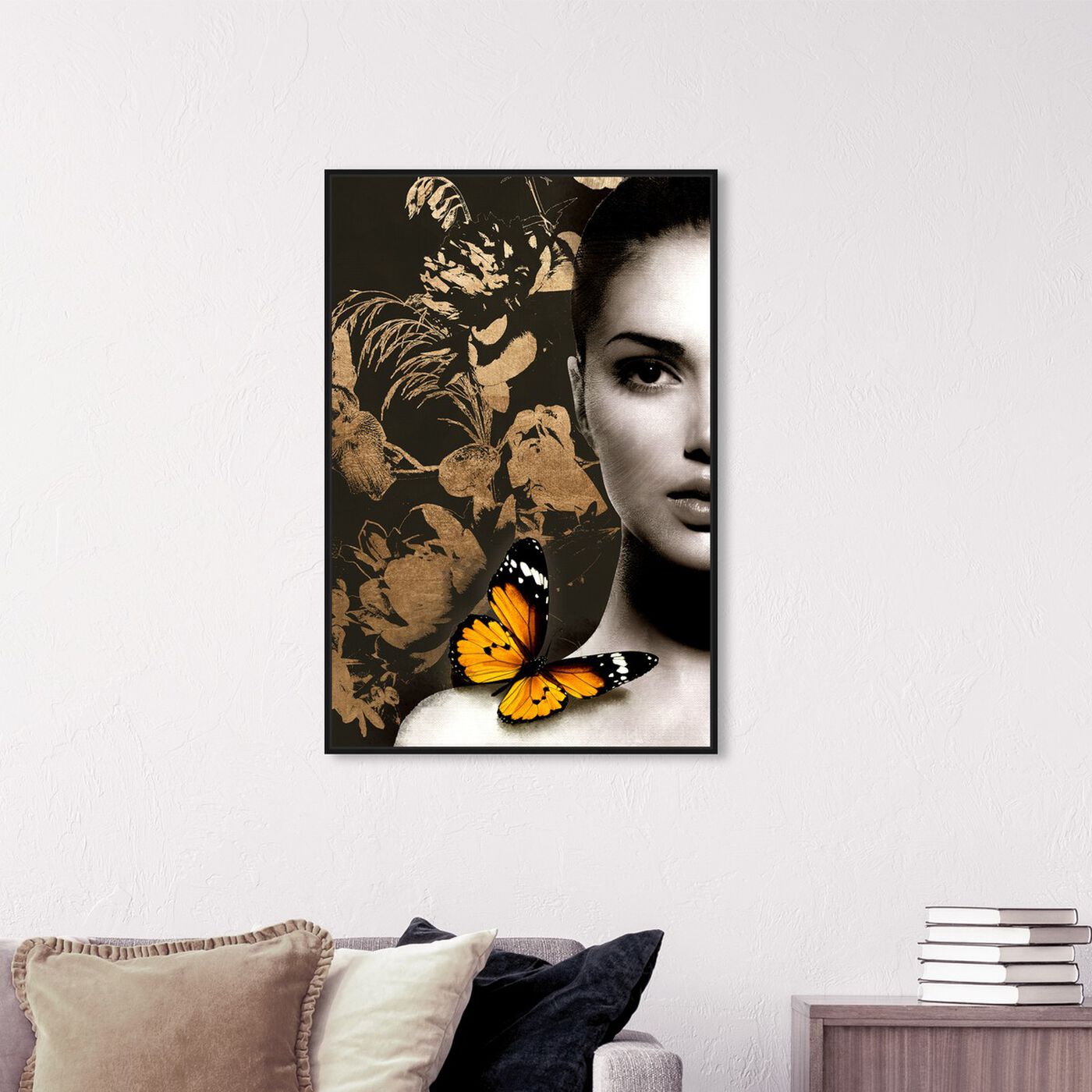 Hanging view of Elusive Monarch Duchess Gold featuring fashion and glam and portraits art.