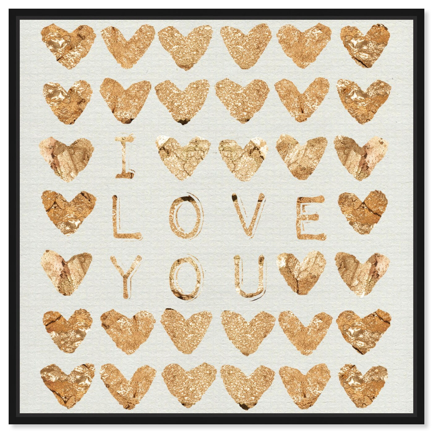 Front view of I Love You Gold featuring fashion and glam and hearts art.