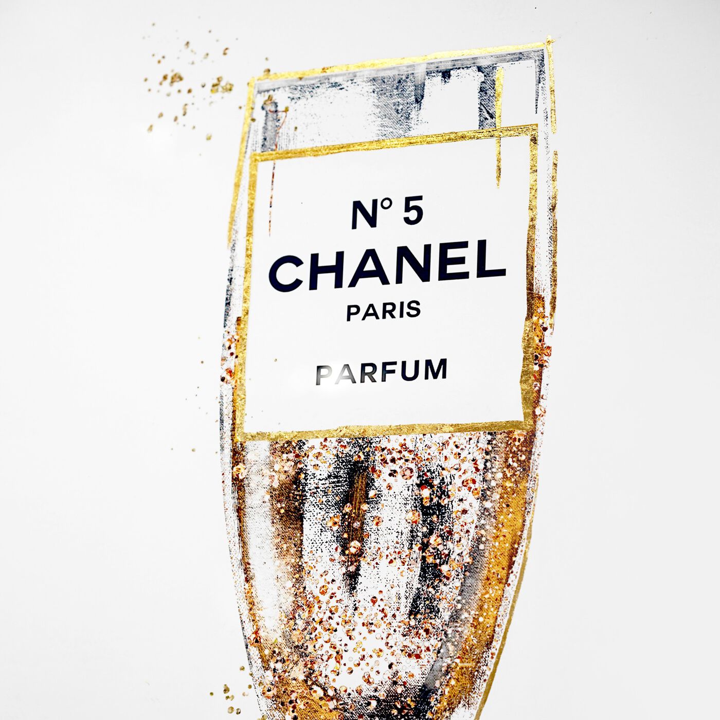 Glam Bubbly Champagne Perfume White  Fashion and Glam Wall Art by Oliver  Gal