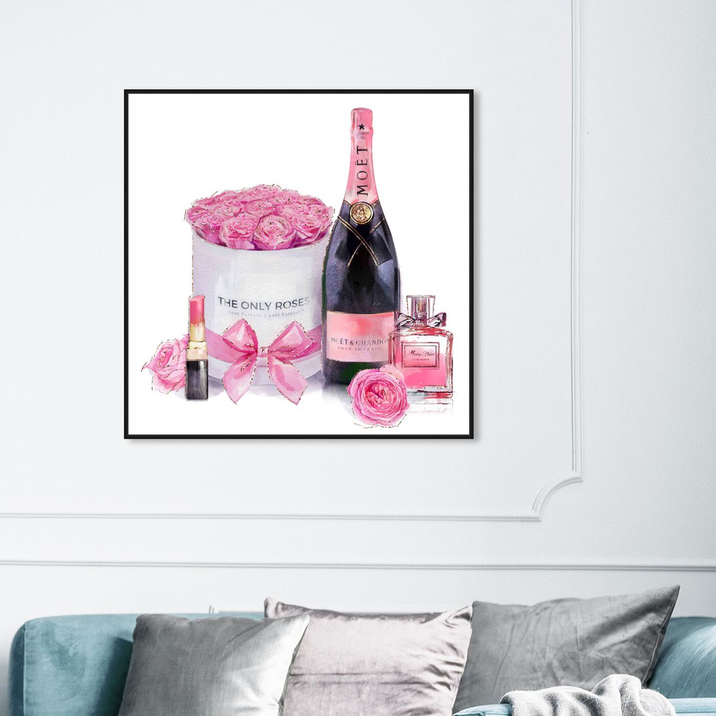 Hanging view of Pinkish Glamour featuring fashion and glam and perfumes art.