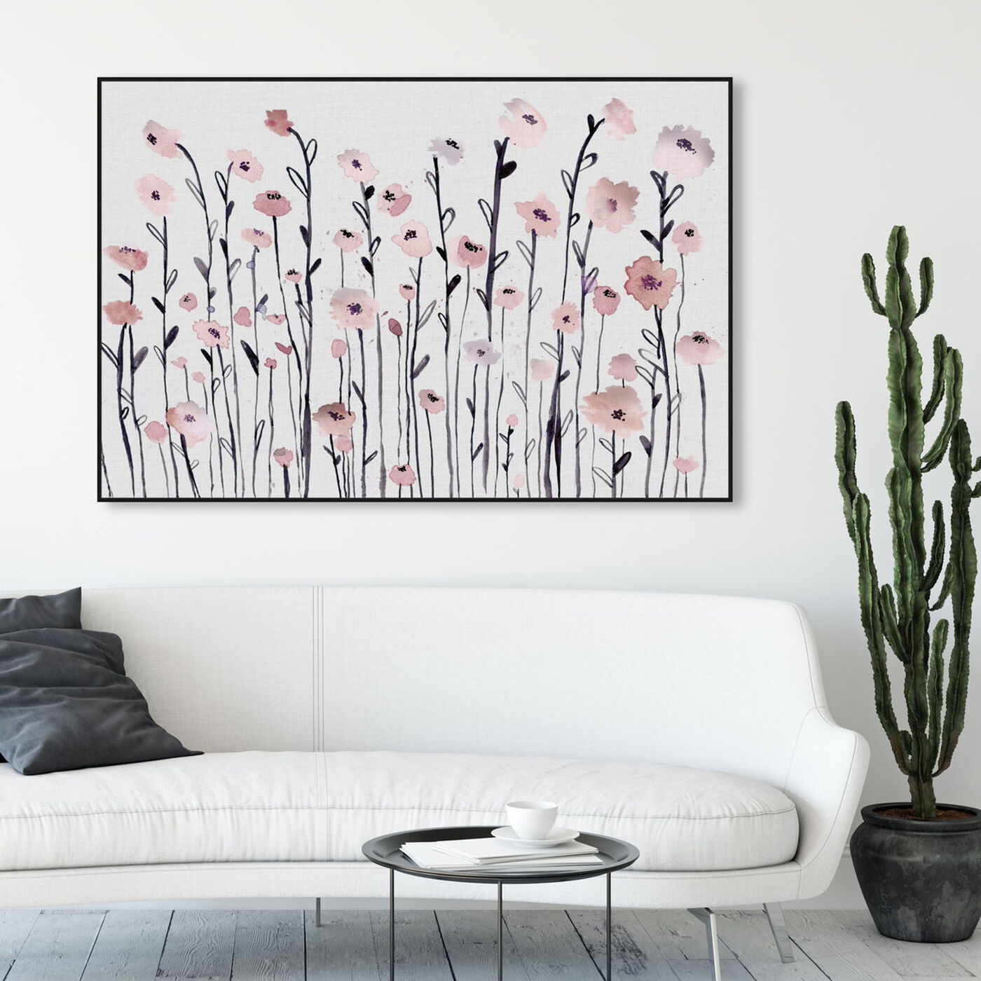 Hanging view of Garden of Dusty Rose featuring floral and botanical and gardens art.