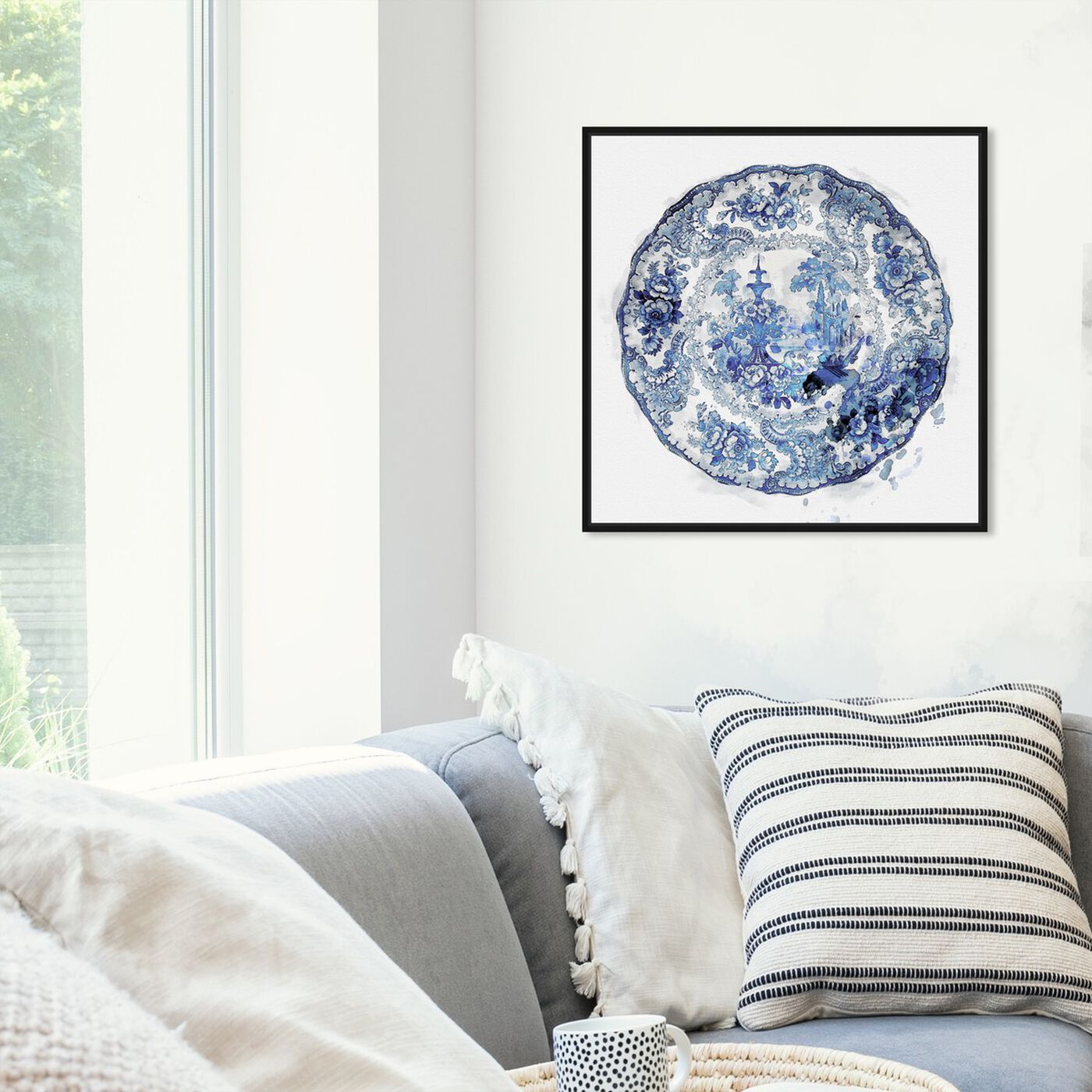 Hanging view of Vintage Plate featuring classic and figurative and french décor art.