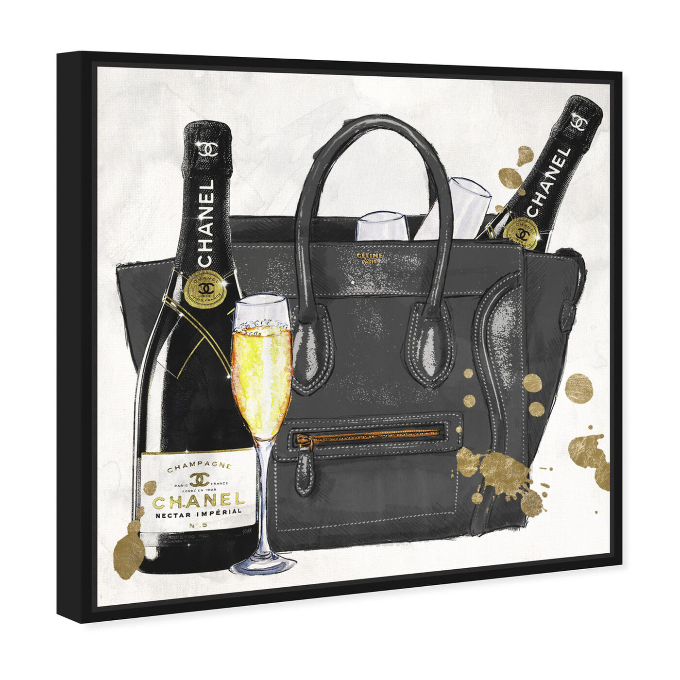 Angled view of I Brought The Champagne featuring fashion and glam and handbags art.