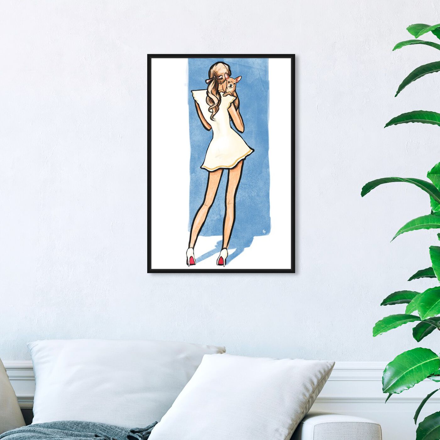 Hanging view of White Dress Best Friend Blue featuring fashion and glam and dress art.