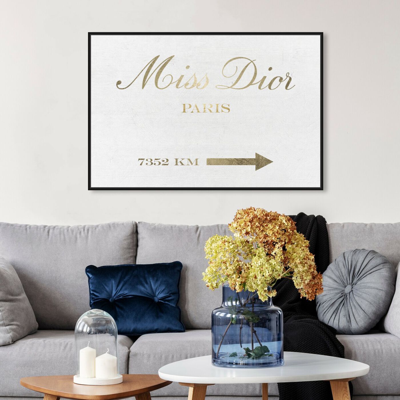 Hanging view of Miss D Road Sign featuring fashion and glam and road signs art.