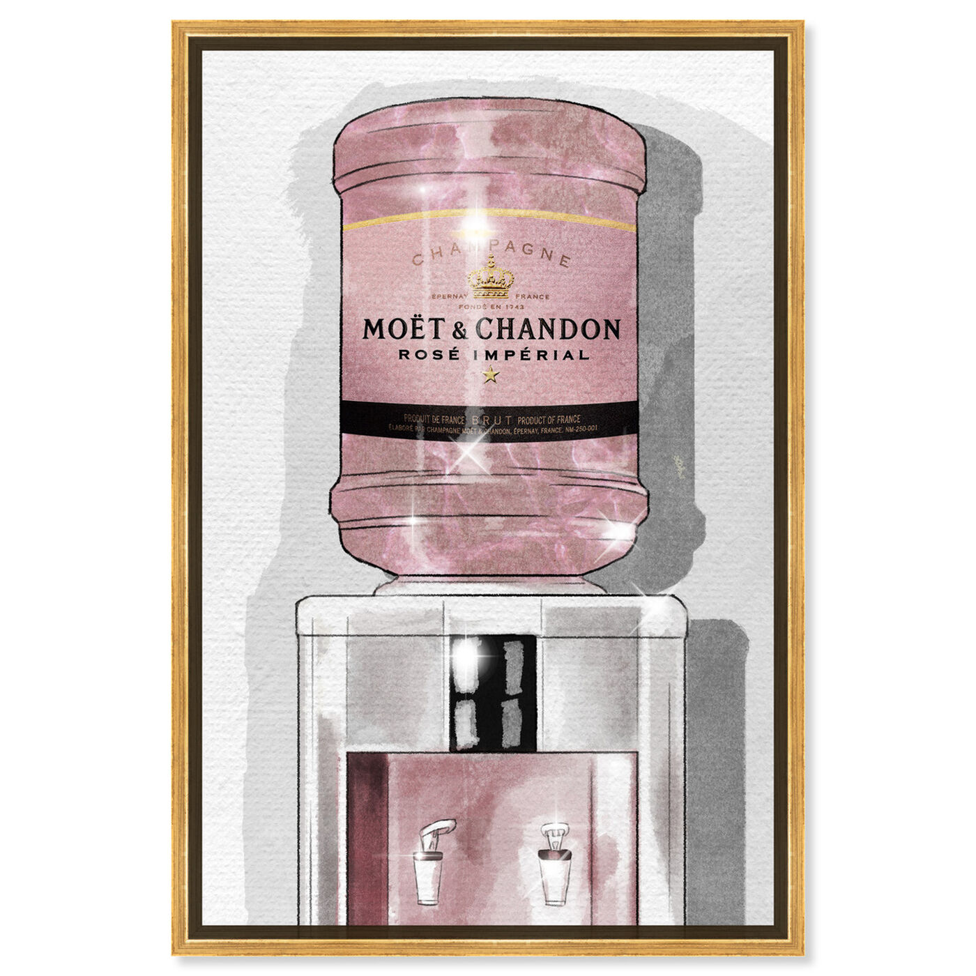 Front view of Rose Champagne Watercooler featuring fashion and glam and lifestyle art.