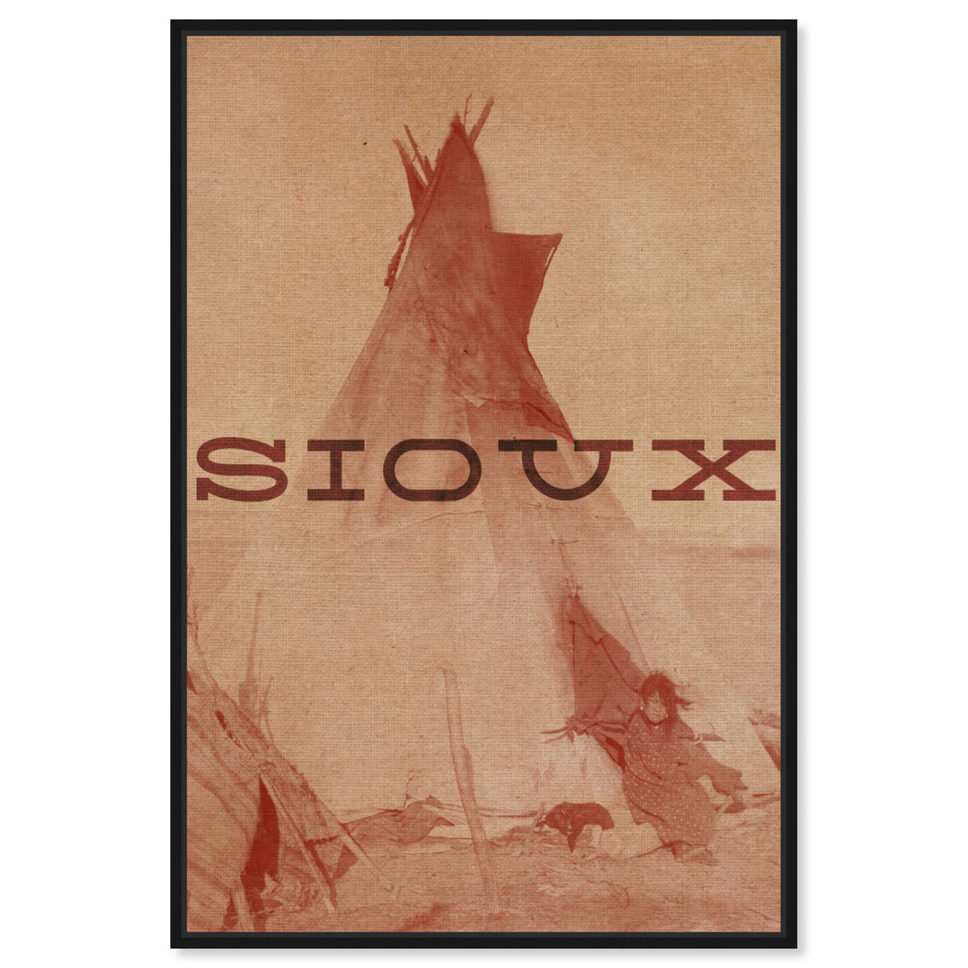 Front view of Sioux featuring world and countries and american indigenous art.
