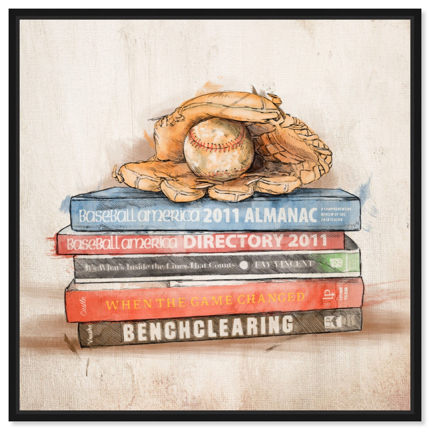 Front view of Baseball Books featuring sports and teams and baseball art.